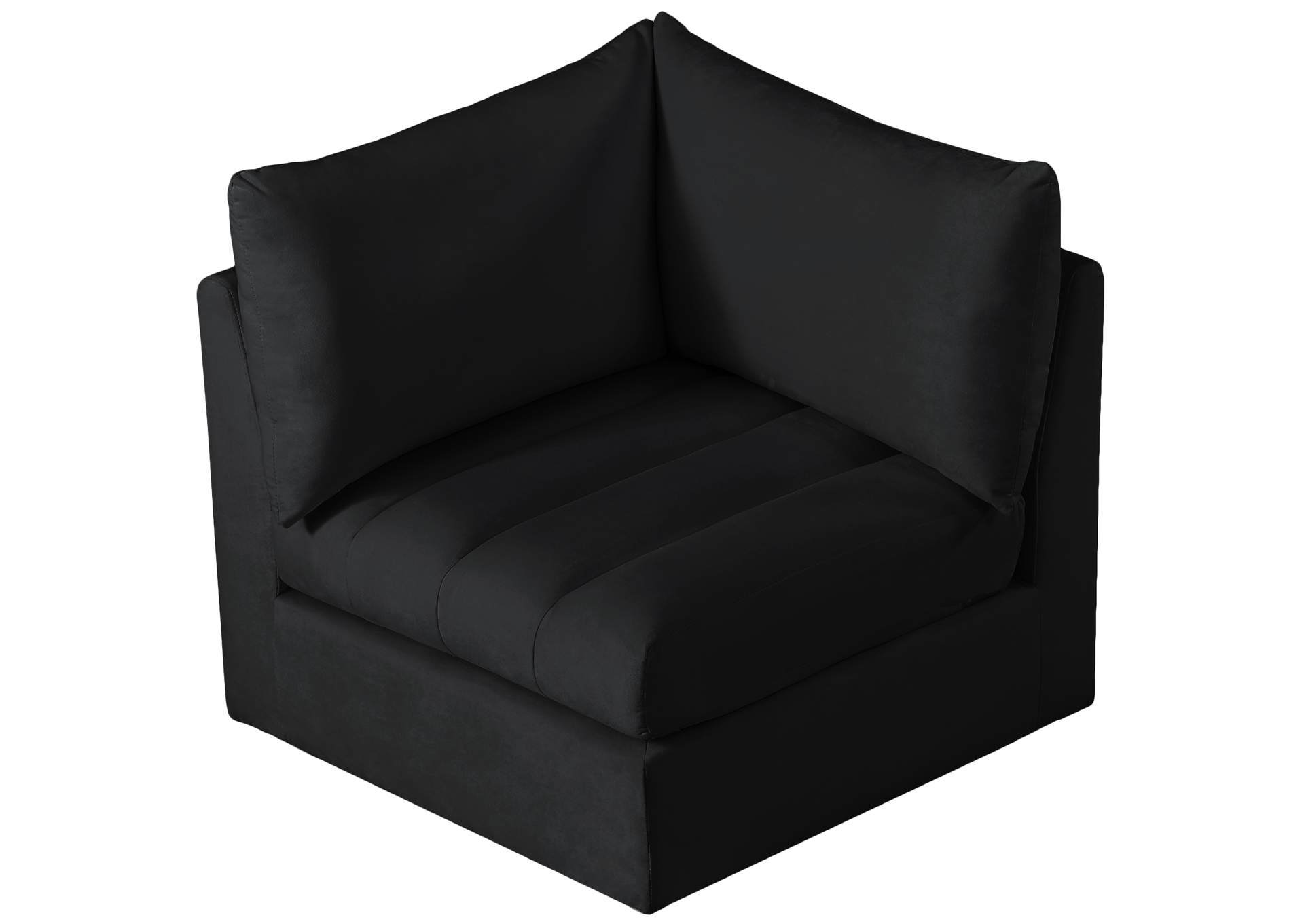 Jacob Black Velvet Corner,Meridian Furniture