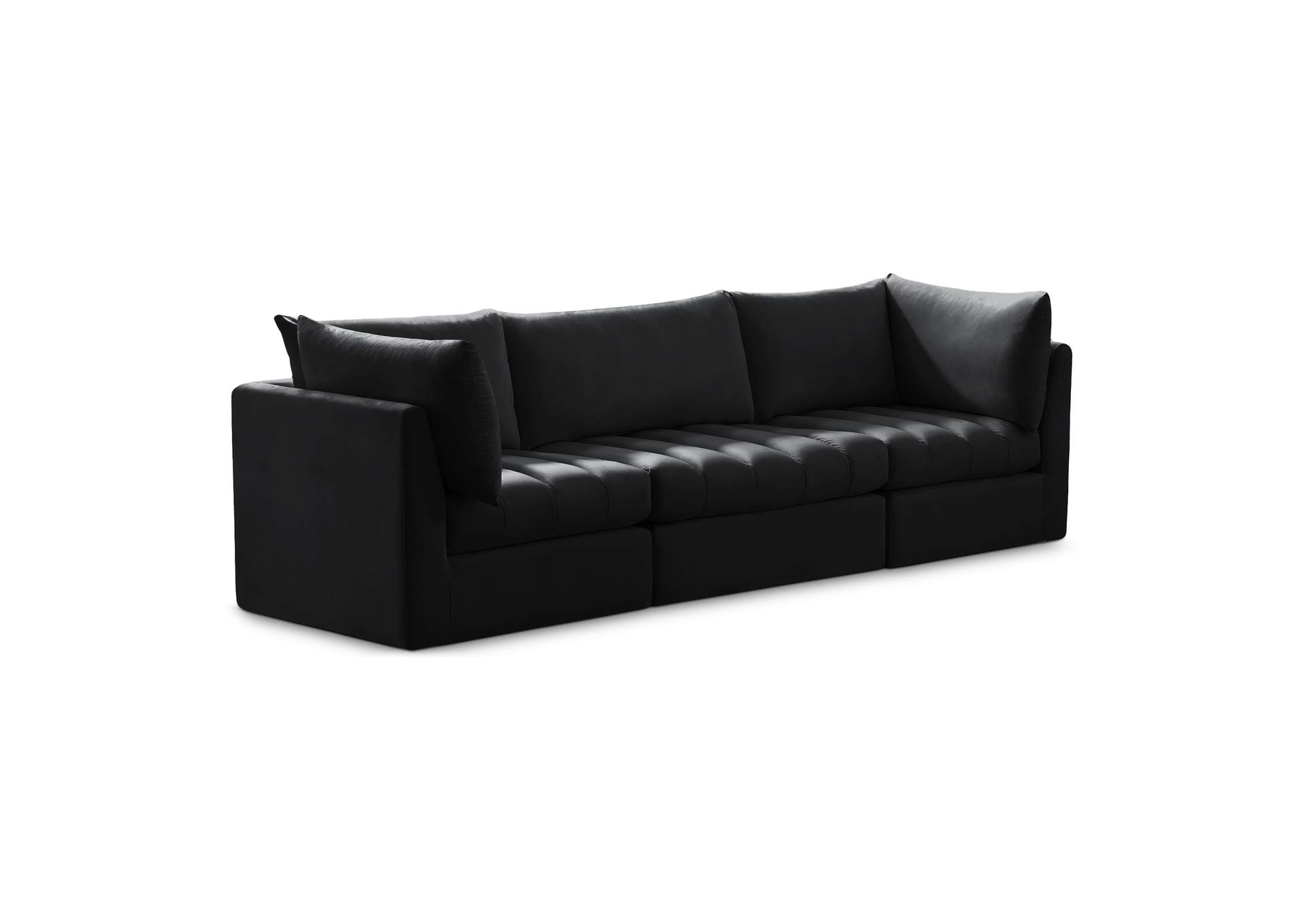 Jacob Black Velvet Modular Sofa,Meridian Furniture