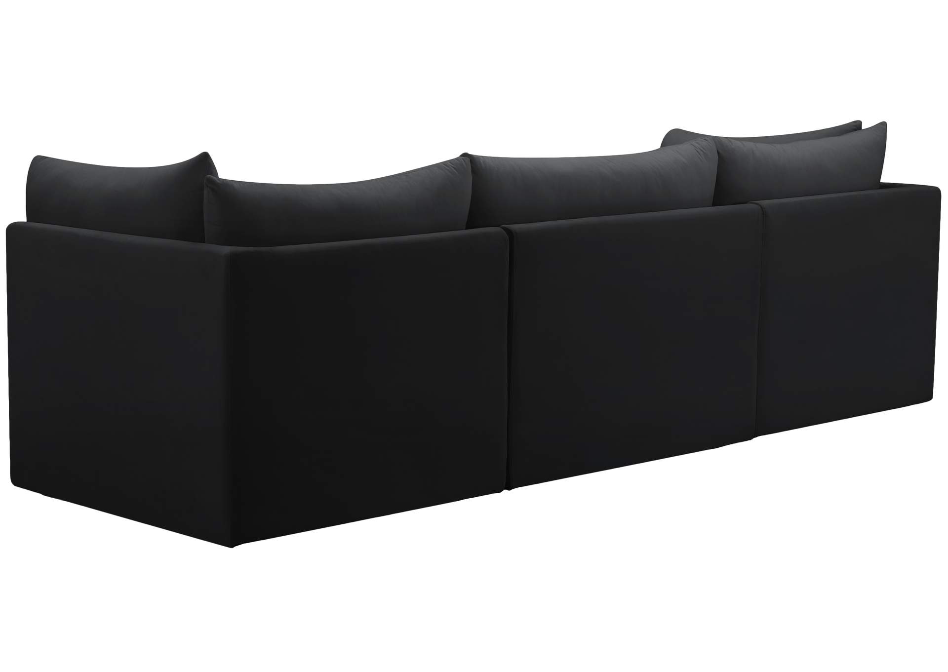 Jacob Black Velvet Modular Sofa,Meridian Furniture