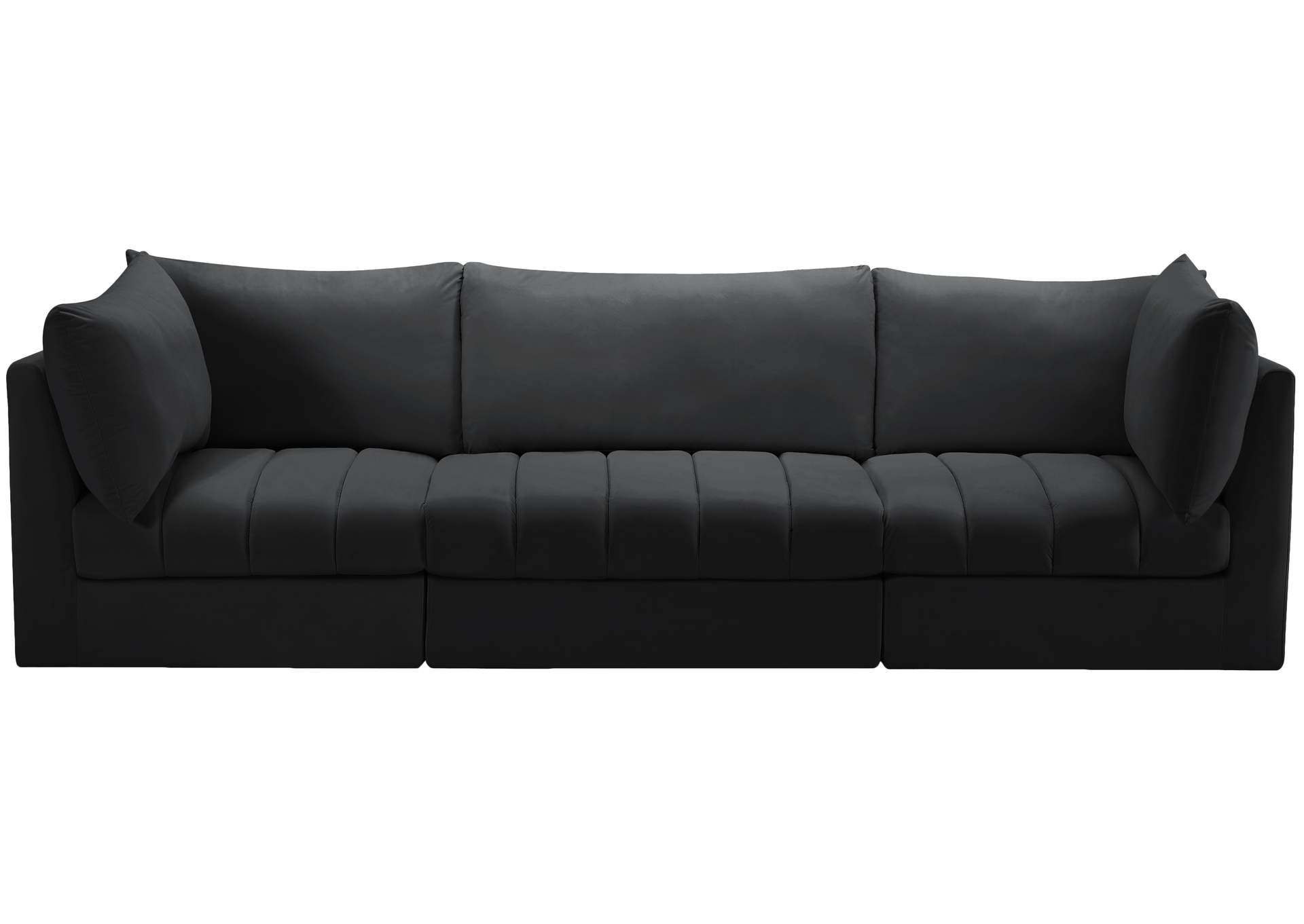 Jacob Black Velvet Modular Sofa,Meridian Furniture