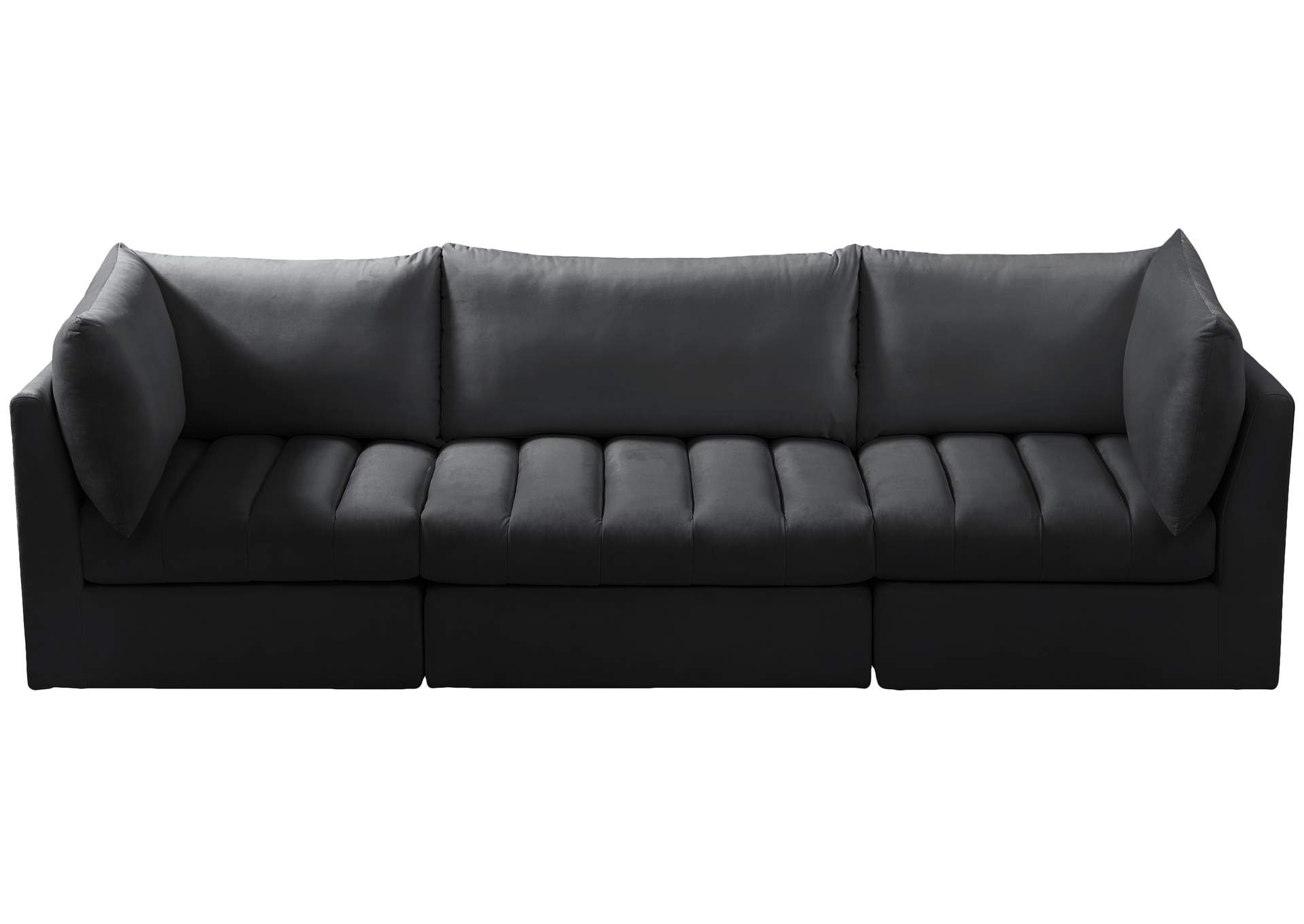 Jacob Black Velvet Modular Sofa,Meridian Furniture