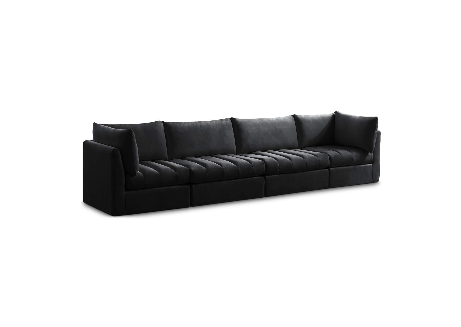 Jacob Black Velvet Modular Sofa,Meridian Furniture