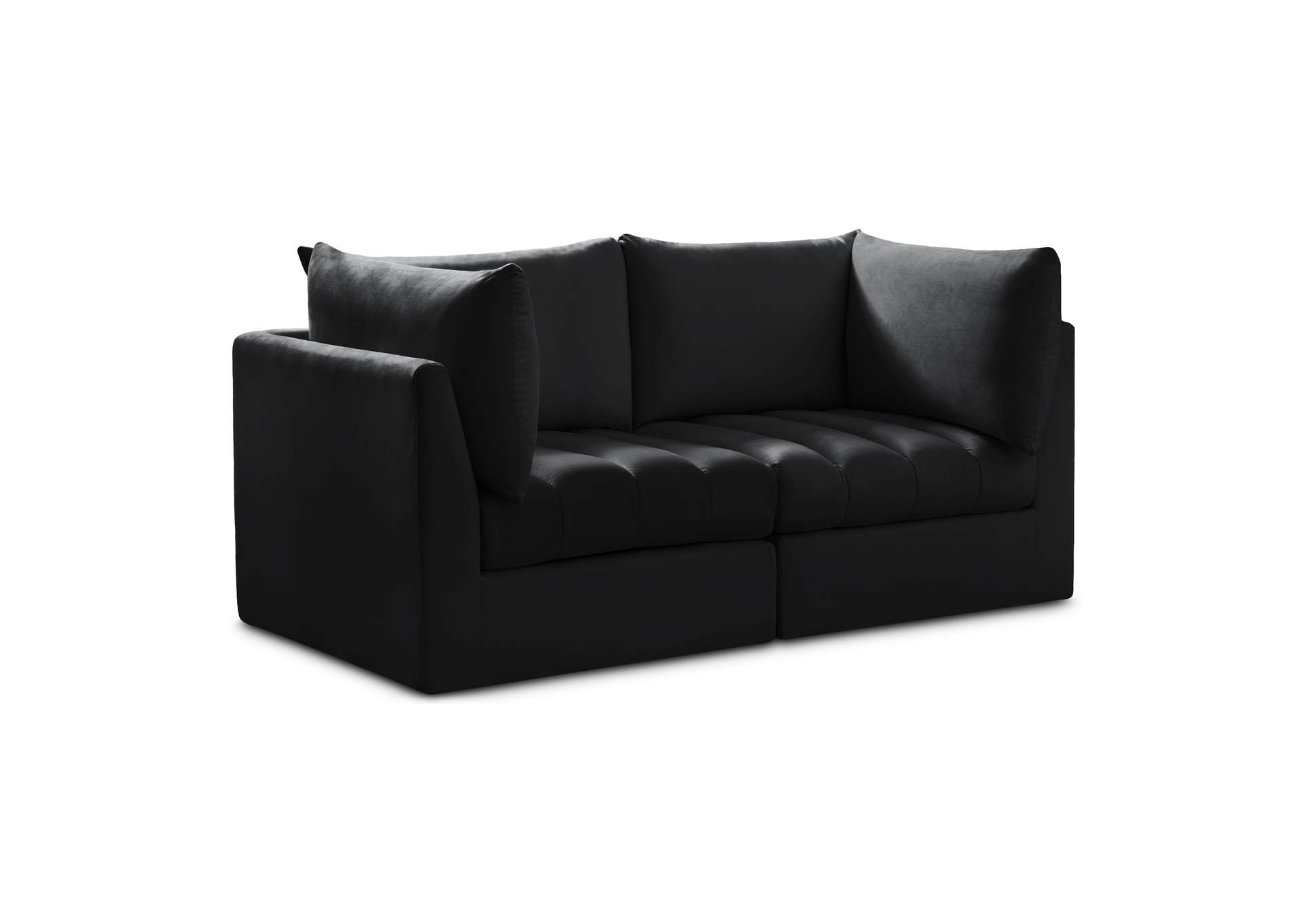 Jacob Black Velvet Modular Sofa,Meridian Furniture