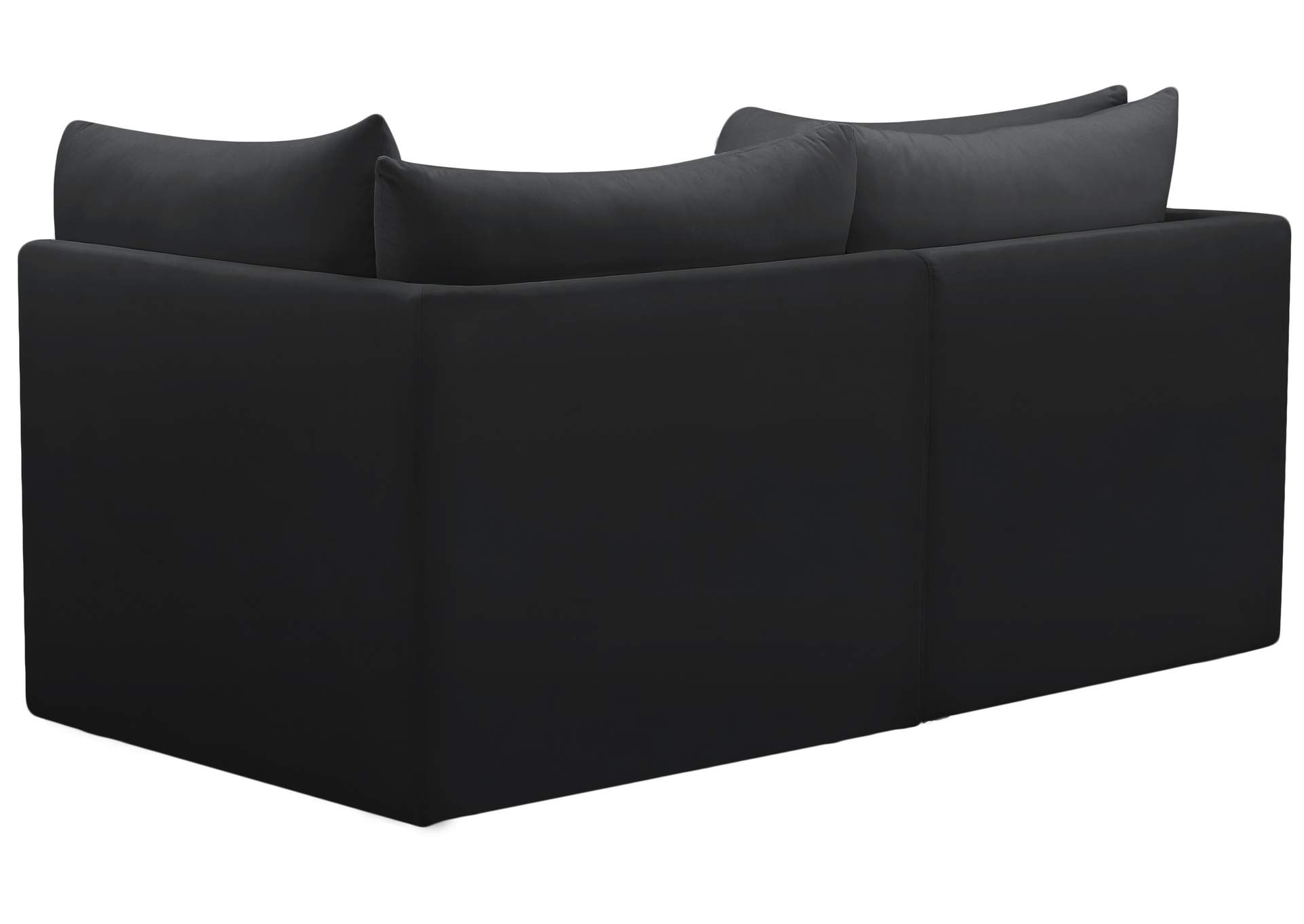 Jacob Black Velvet Modular Sofa,Meridian Furniture