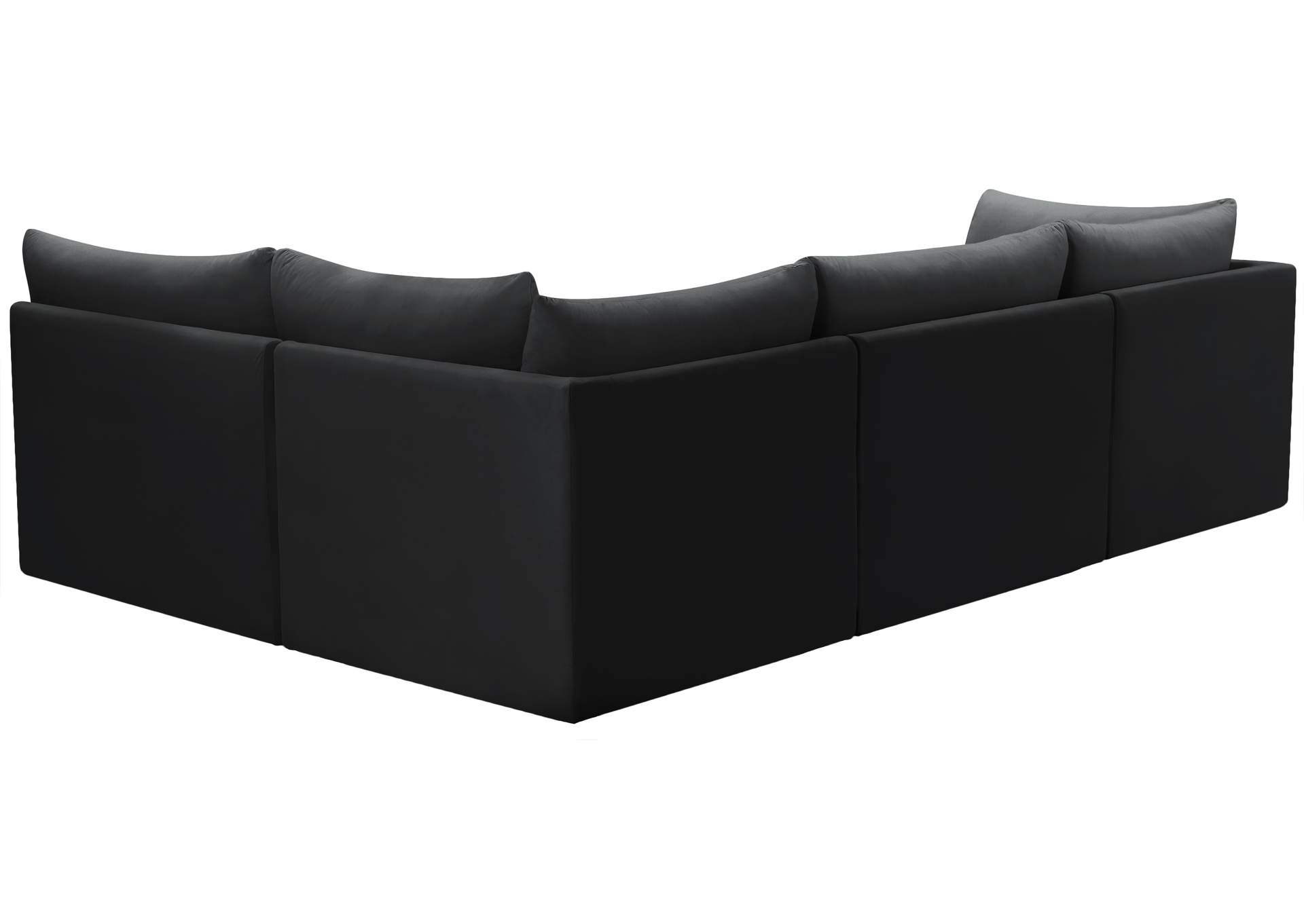 Jacob Black Velvet Modular Sectional,Meridian Furniture