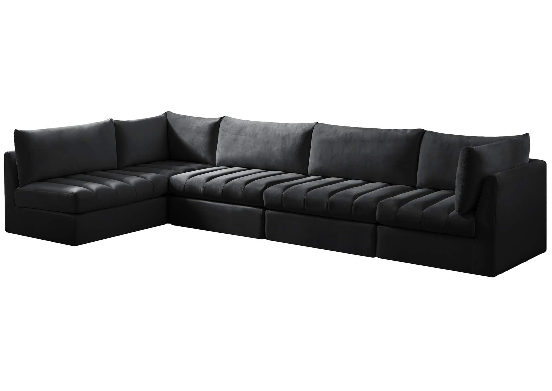 Jacob Black Velvet Modular Sectional,Meridian Furniture