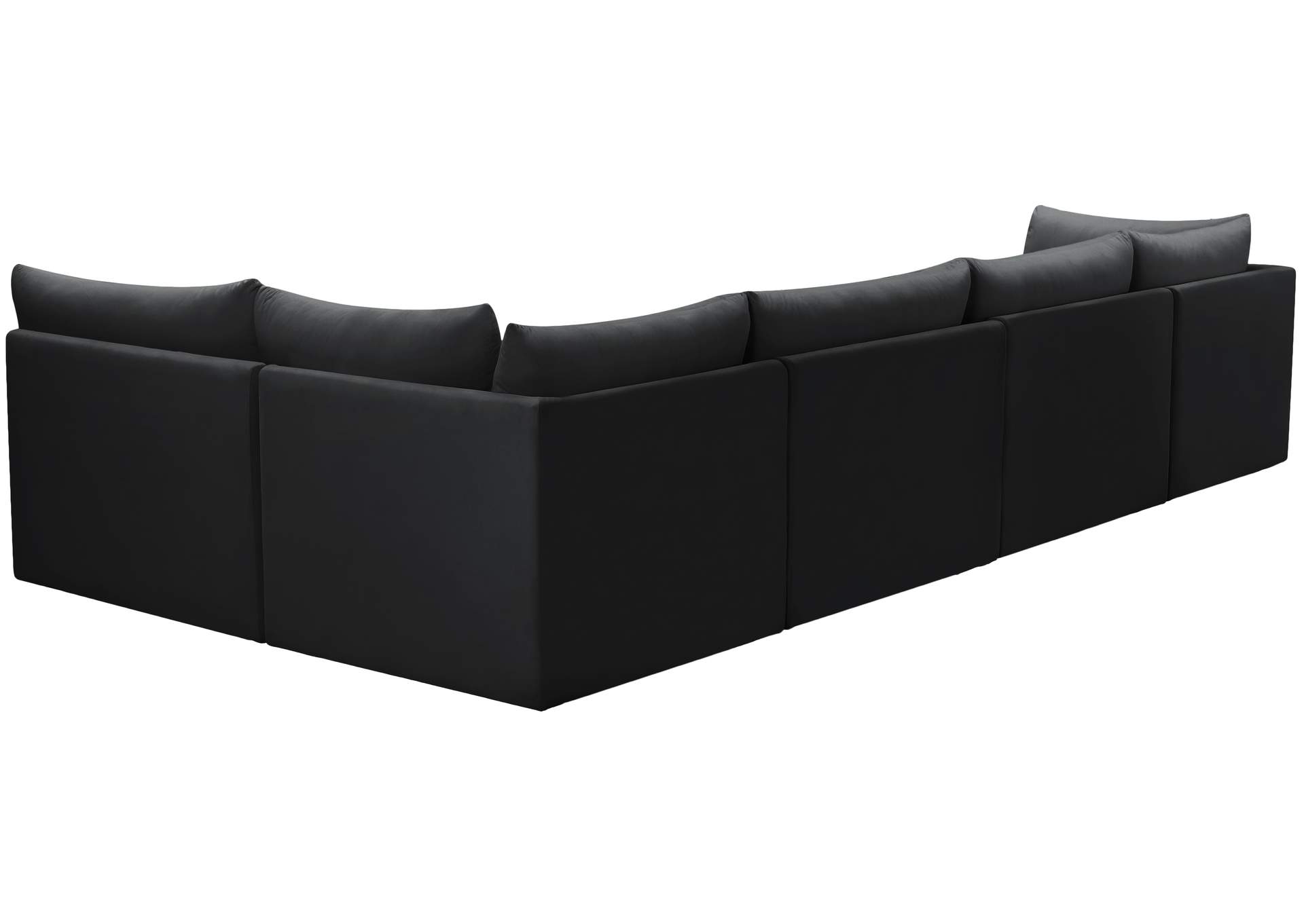 Jacob Black Velvet Modular Sectional,Meridian Furniture