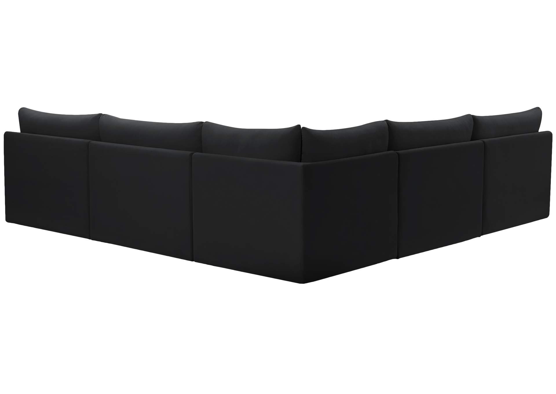 Jacob Black Velvet Modular Sectional,Meridian Furniture