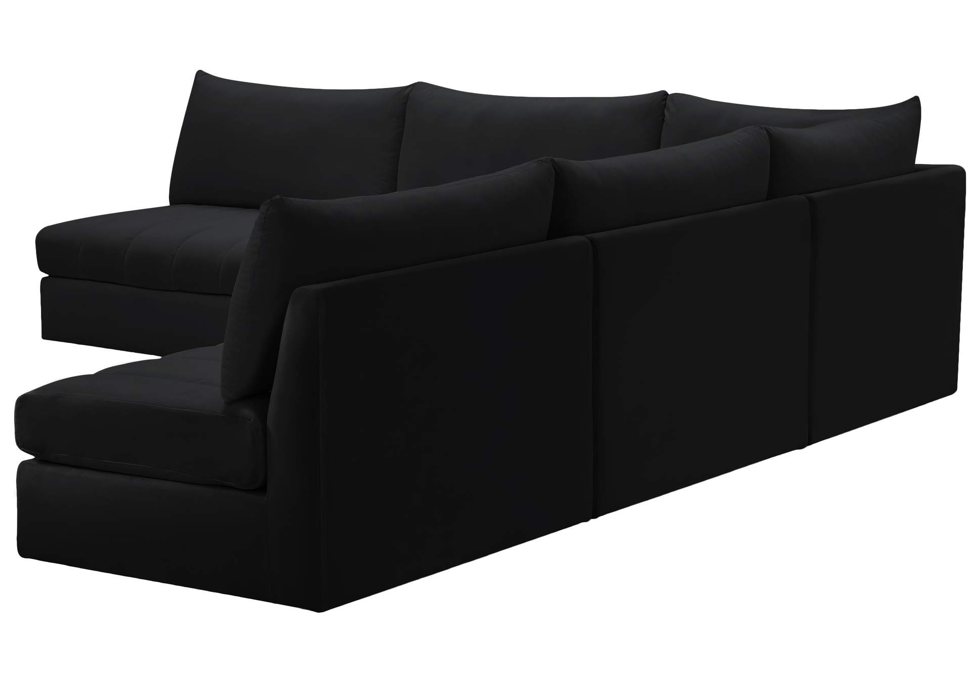 Jacob Black Velvet Modular Sectional,Meridian Furniture