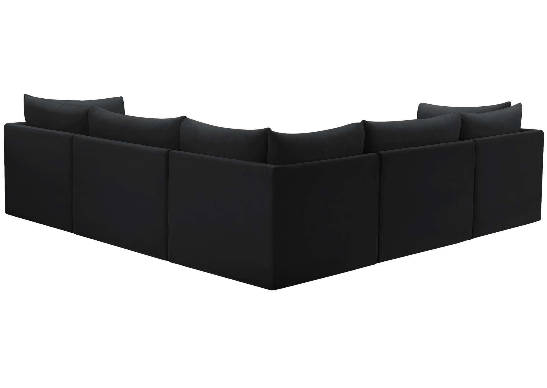 Jacob Black Velvet Modular Sectional,Meridian Furniture