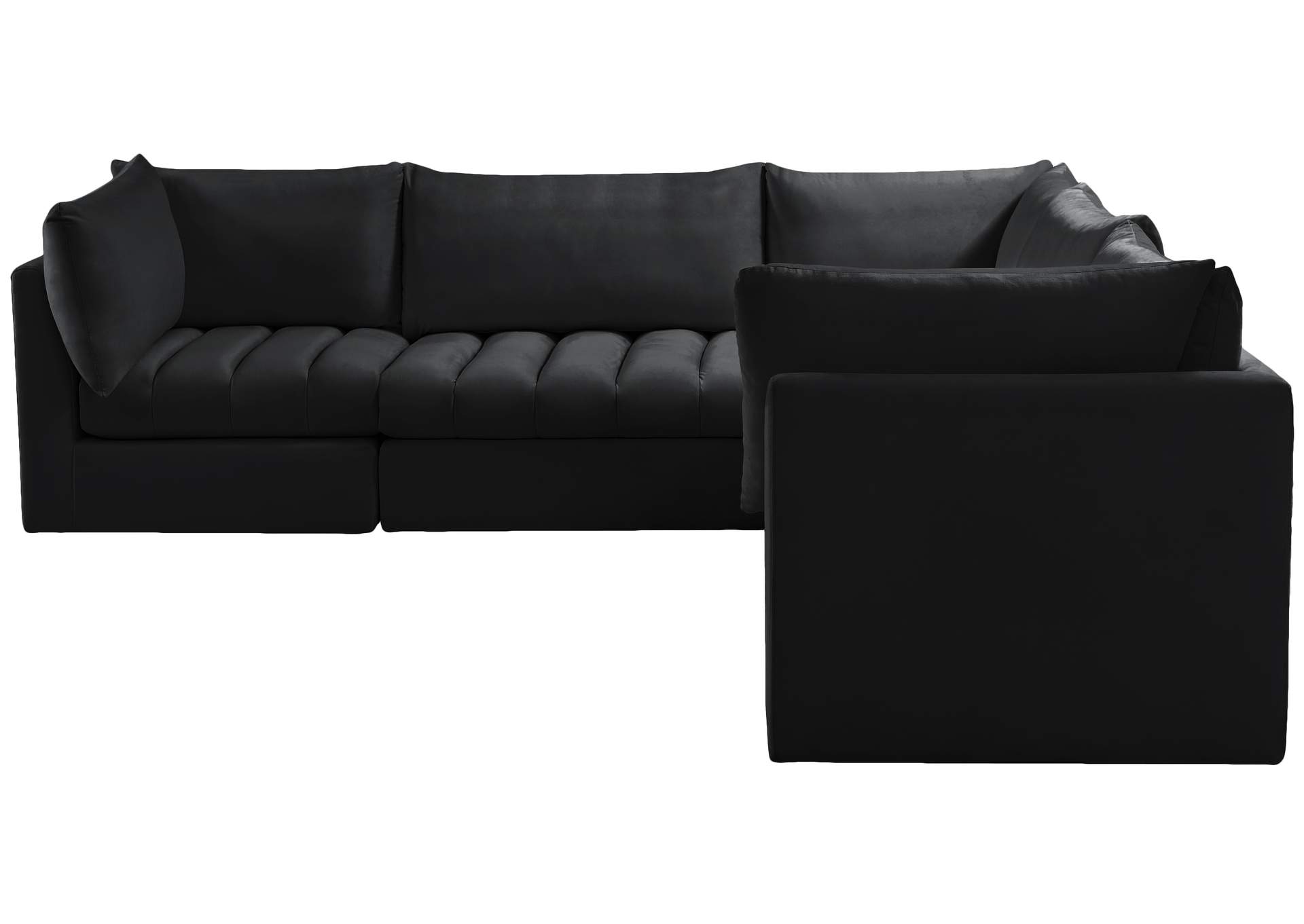 Jacob Black Velvet Modular Sectional,Meridian Furniture