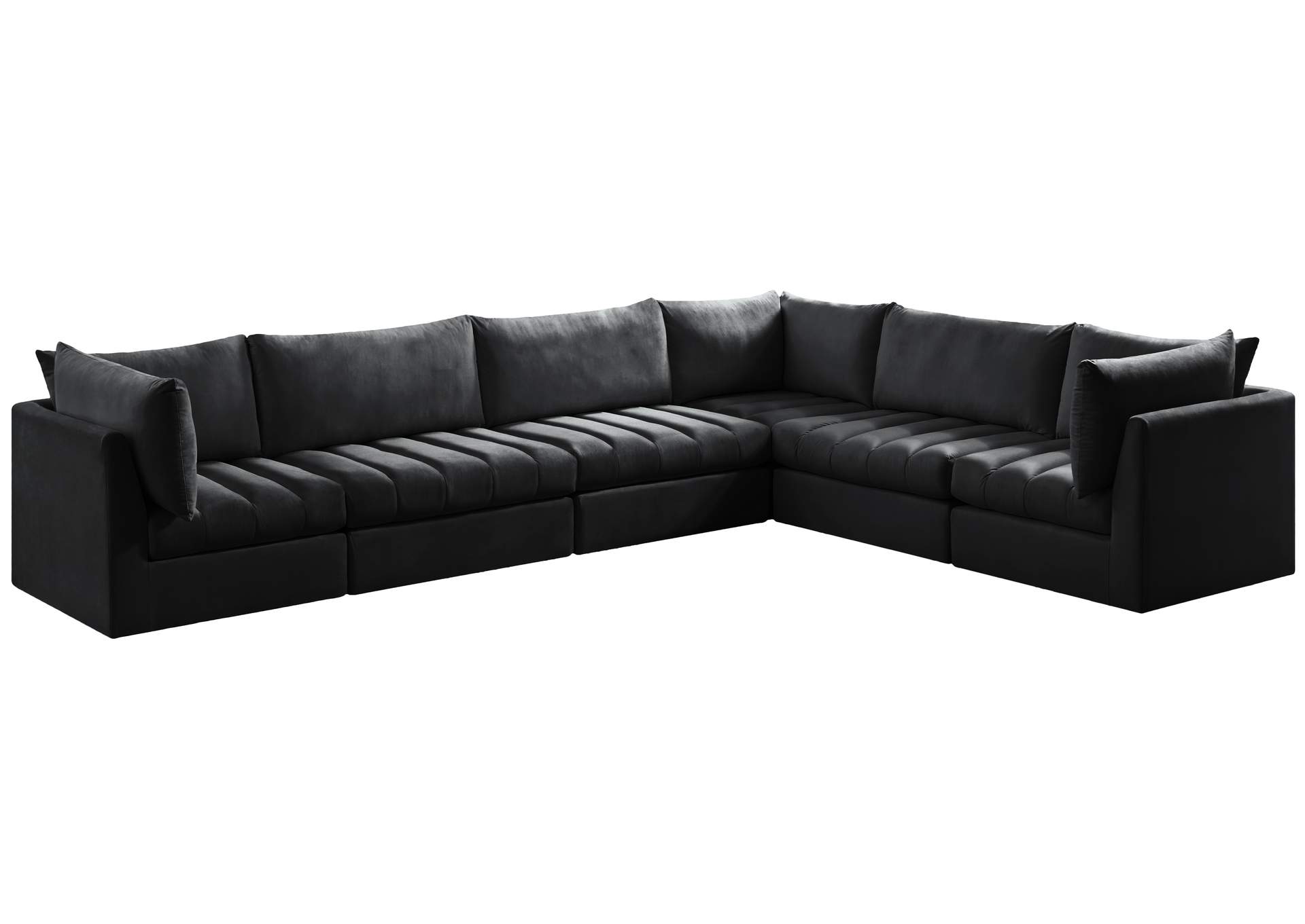 Jacob Black Velvet Modular Sectional,Meridian Furniture