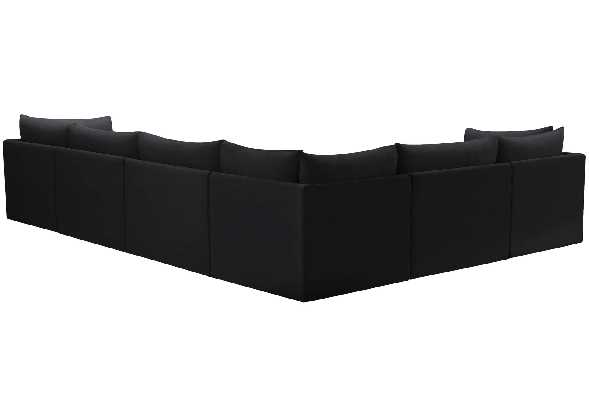 Jacob Black Velvet Modular Sectional,Meridian Furniture