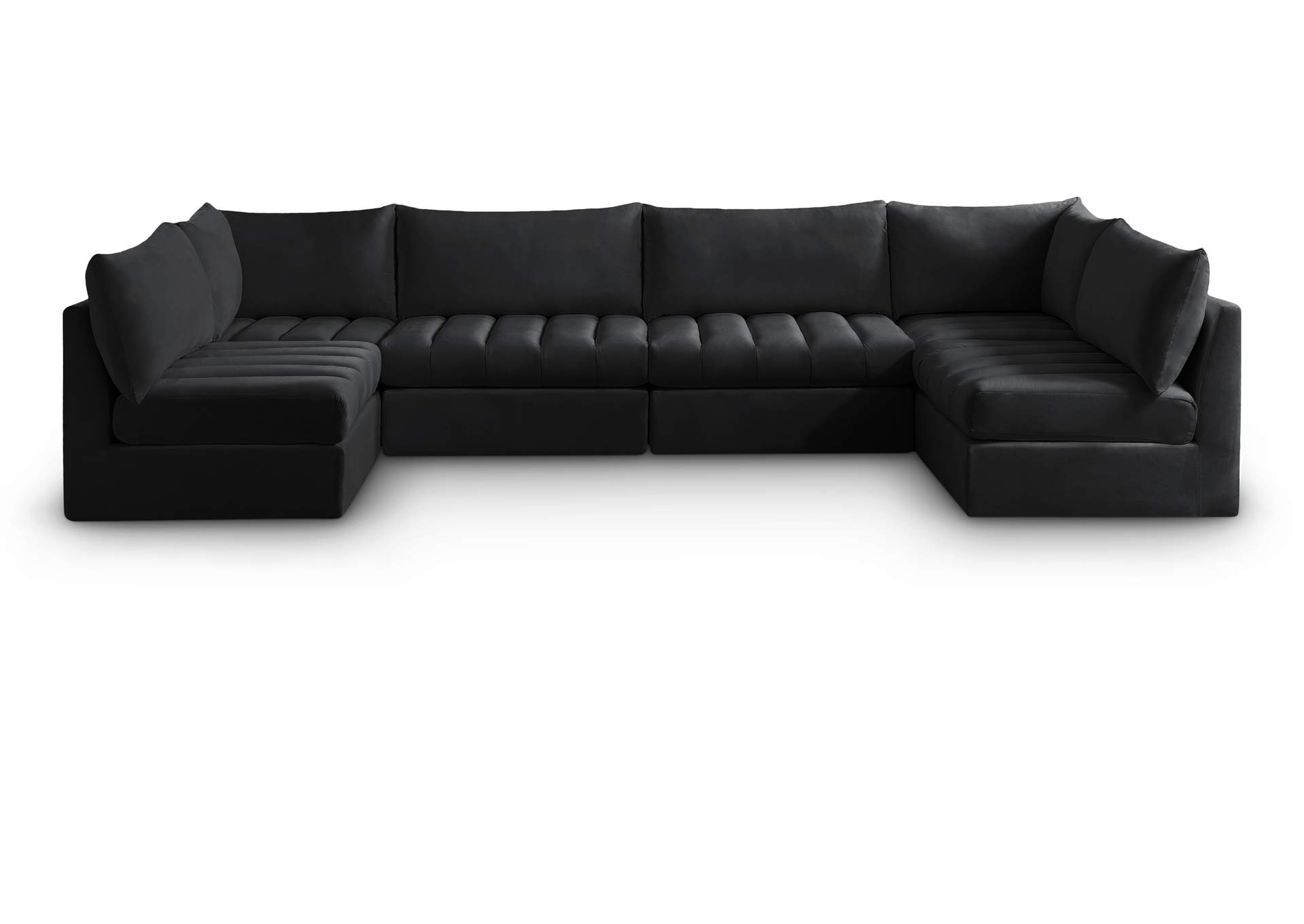 Jacob Black Velvet Modular Sectional,Meridian Furniture