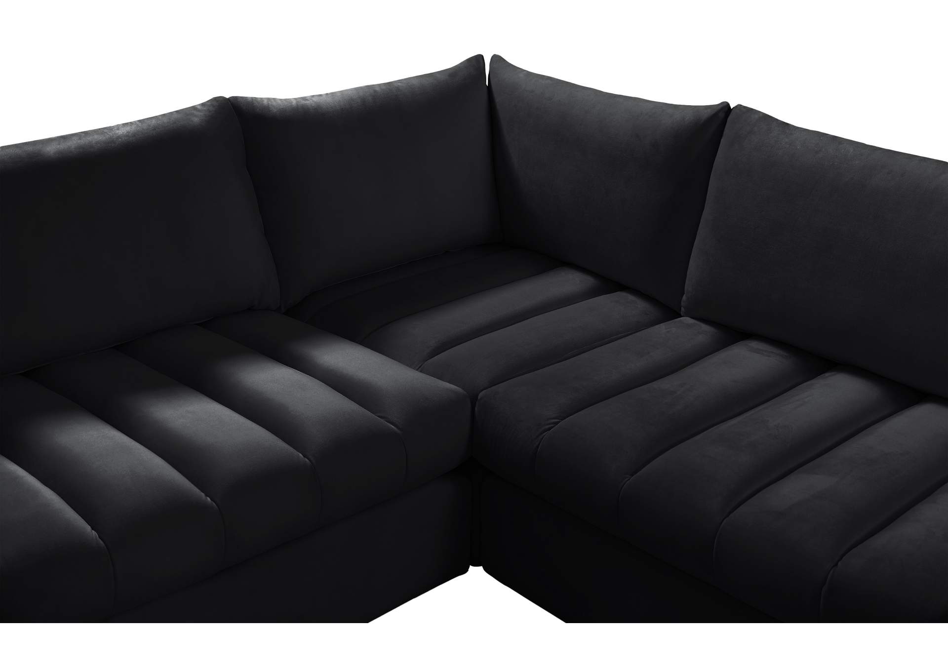 Jacob Black Velvet Modular Sectional,Meridian Furniture