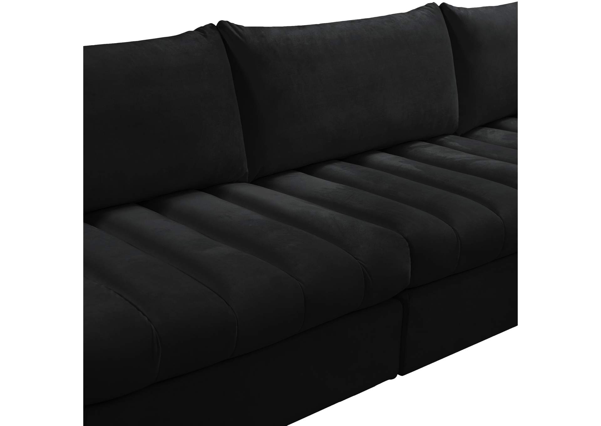 Jacob Black Velvet Modular Sectional,Meridian Furniture