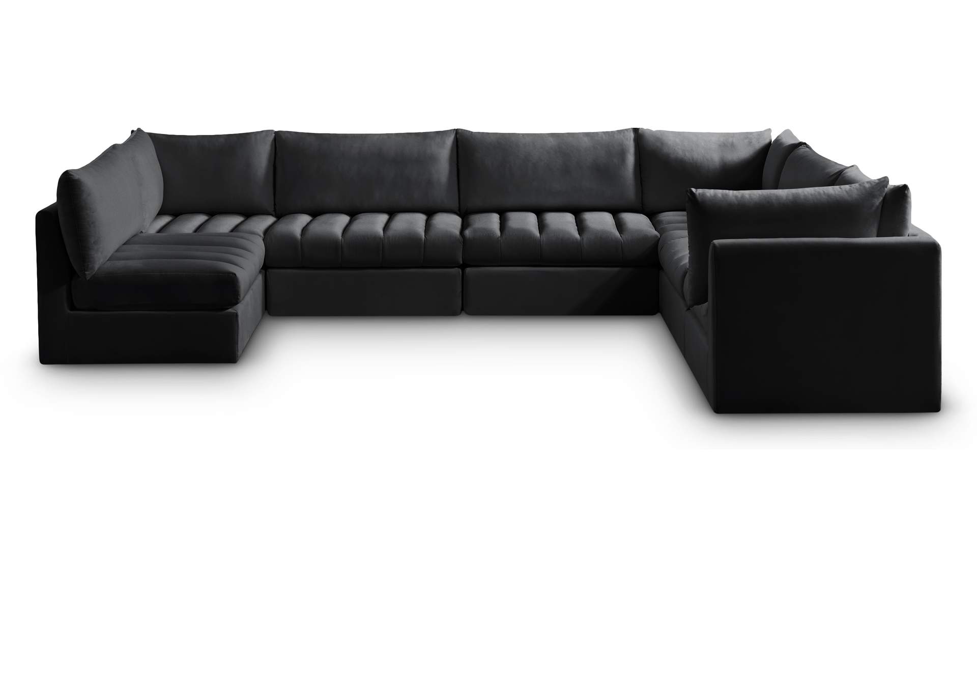 Jacob Black Velvet Modular Sectional,Meridian Furniture