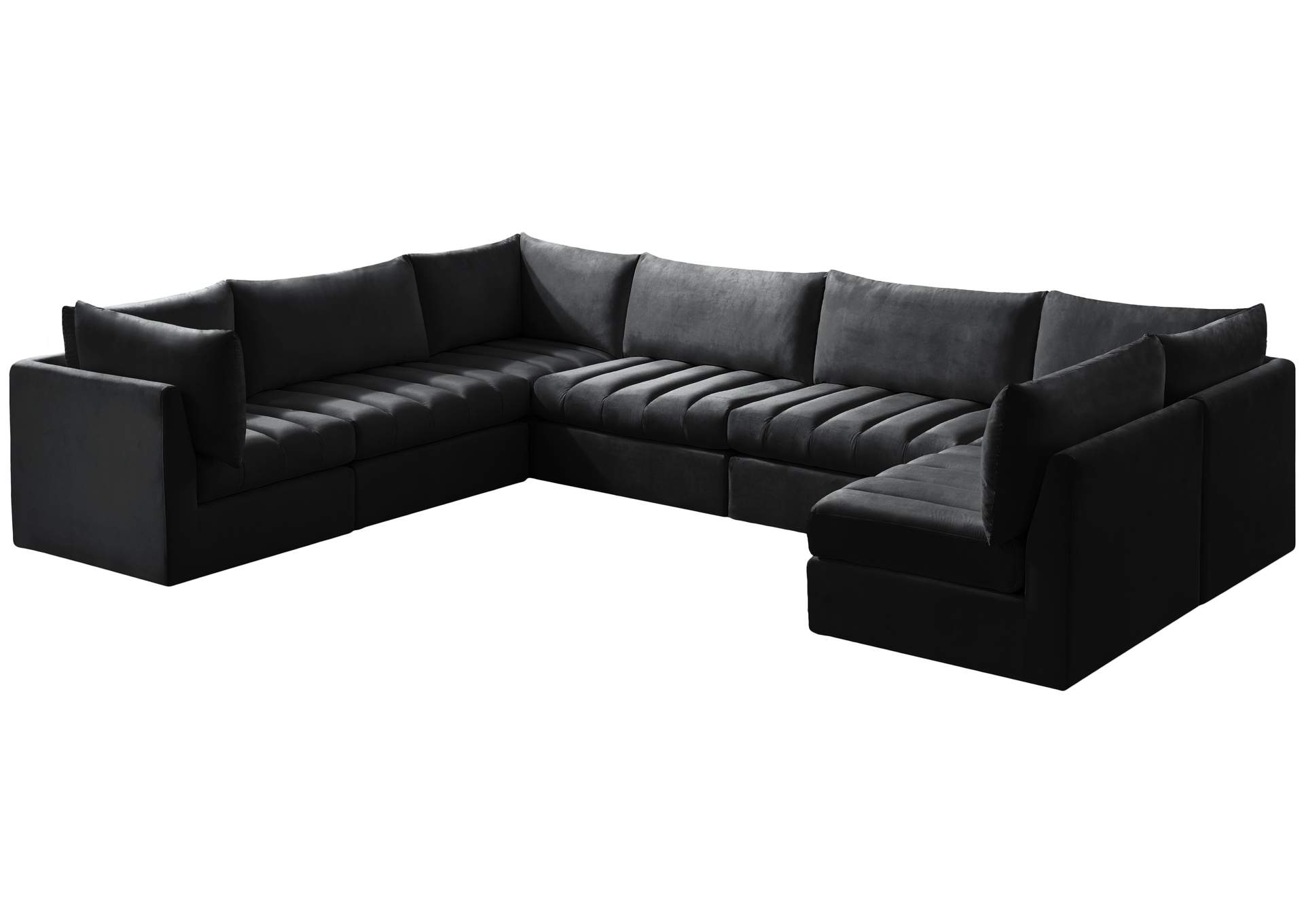 Jacob Black Velvet Modular Sectional,Meridian Furniture