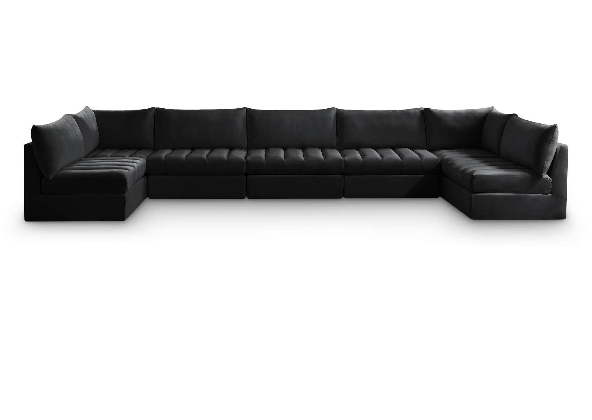 Jacob Black Velvet Modular Sectional,Meridian Furniture