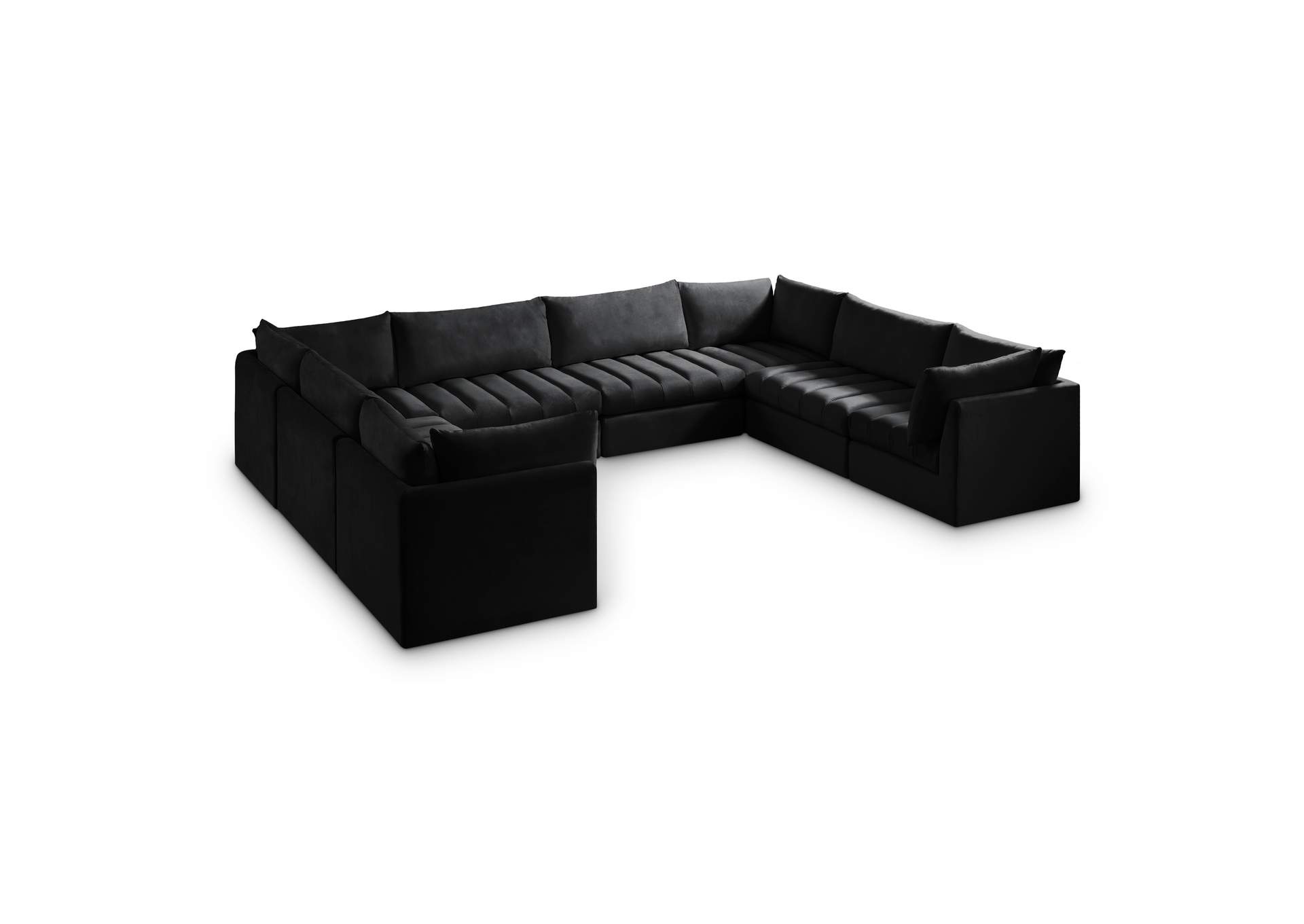 Jacob Black Velvet Modular Sectional,Meridian Furniture