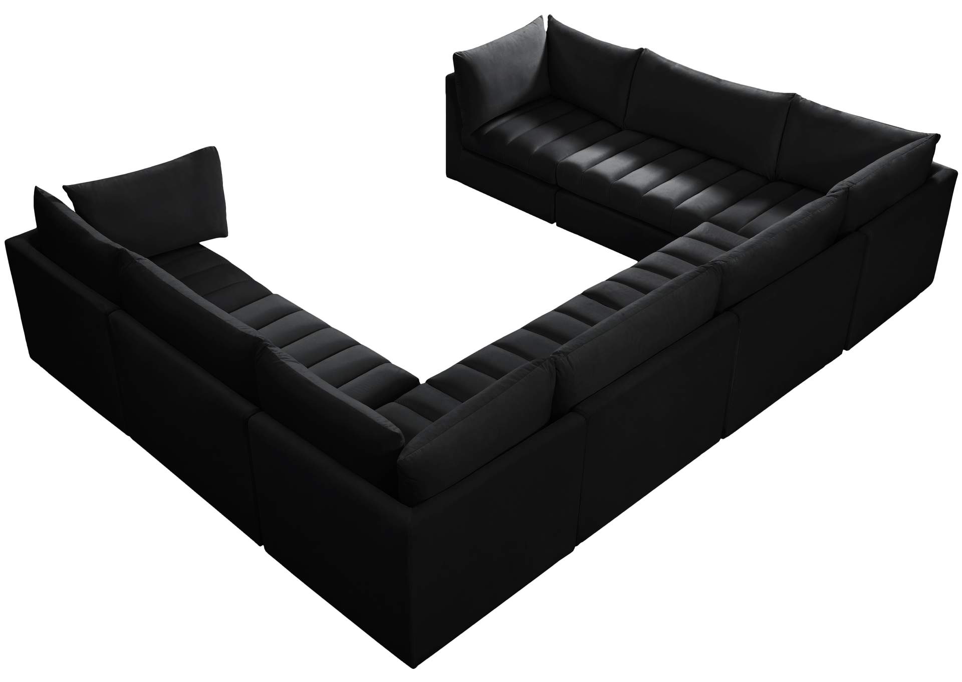 Jacob Black Velvet Modular Sectional,Meridian Furniture