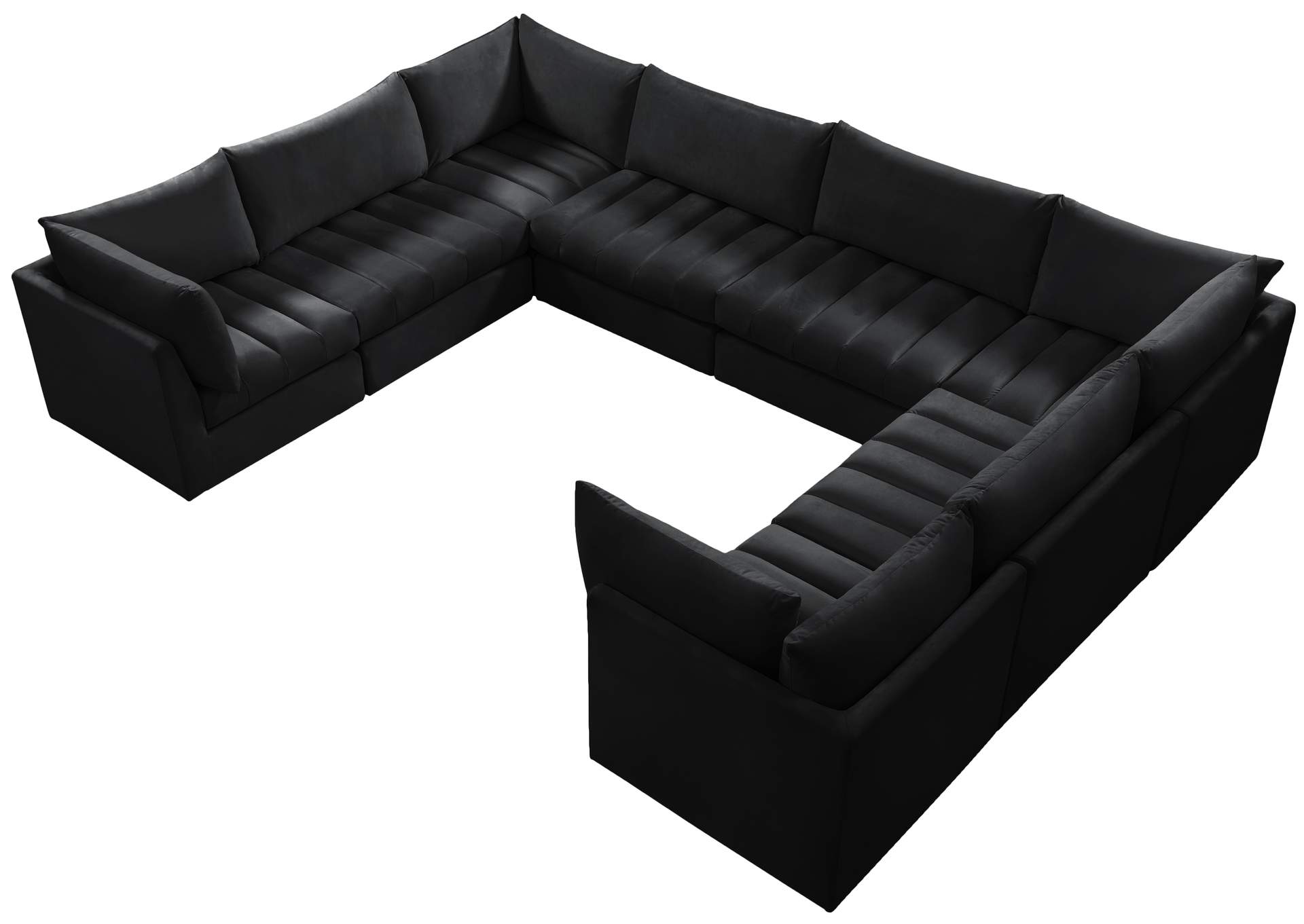 Jacob Black Velvet Modular Sectional,Meridian Furniture