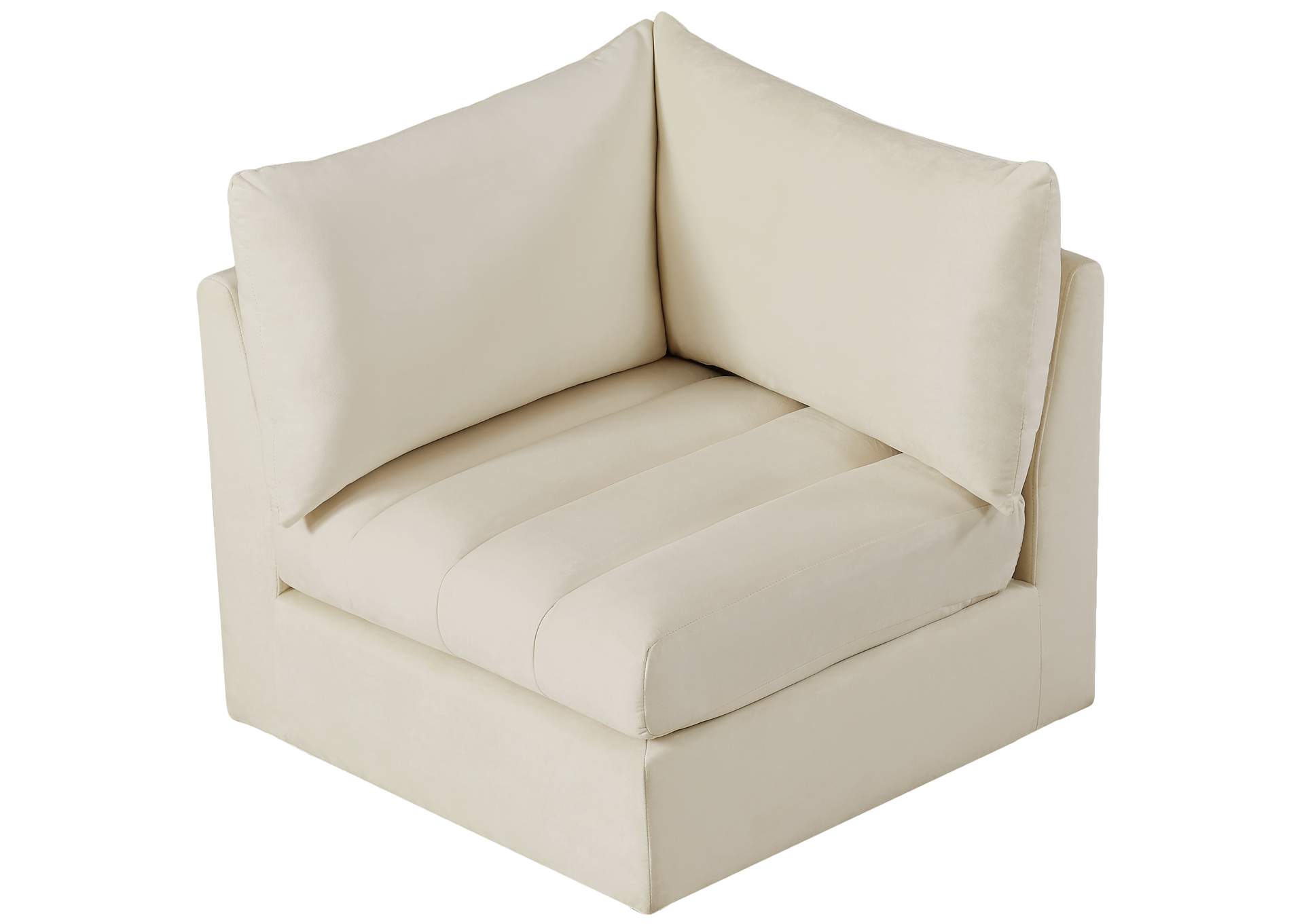 Jacob Cream Velvet Corner,Meridian Furniture