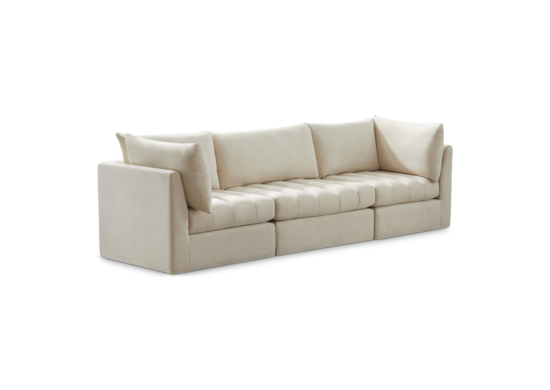 Jacob Cream Velvet Modular Sofa,Meridian Furniture