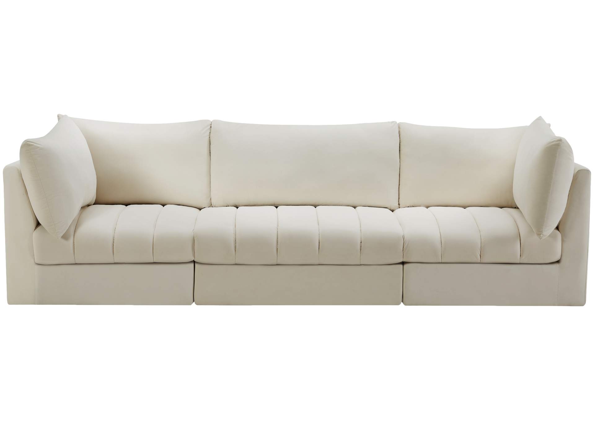 Jacob Cream Velvet Modular Sofa,Meridian Furniture