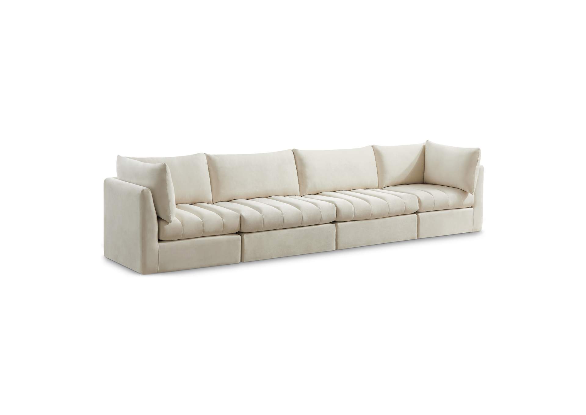 Jacob Cream Velvet Modular Sofa,Meridian Furniture