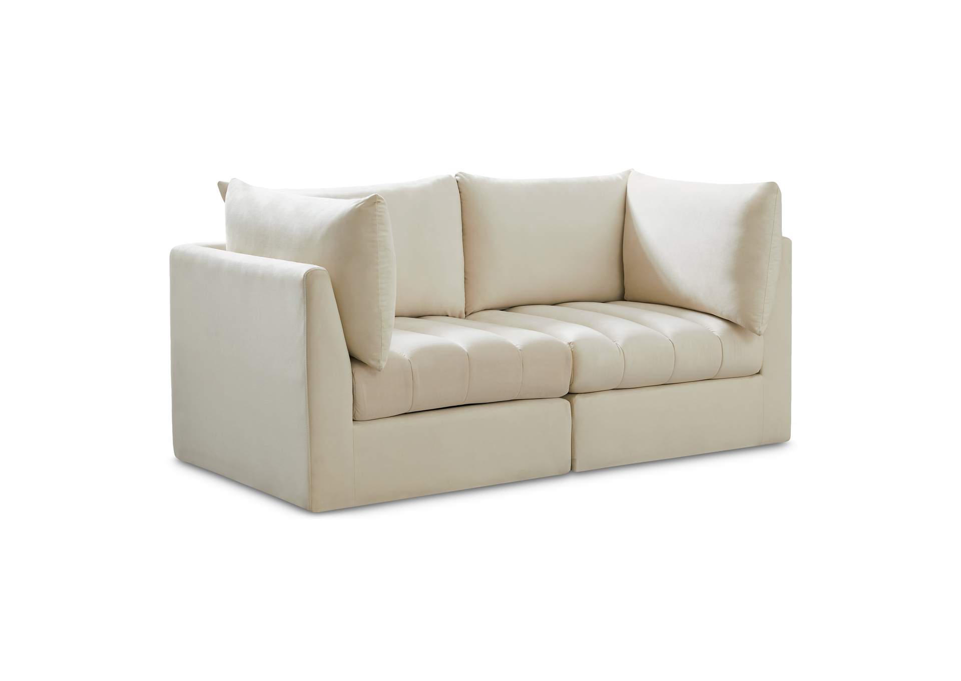 Jacob Cream Velvet Modular Sofa,Meridian Furniture