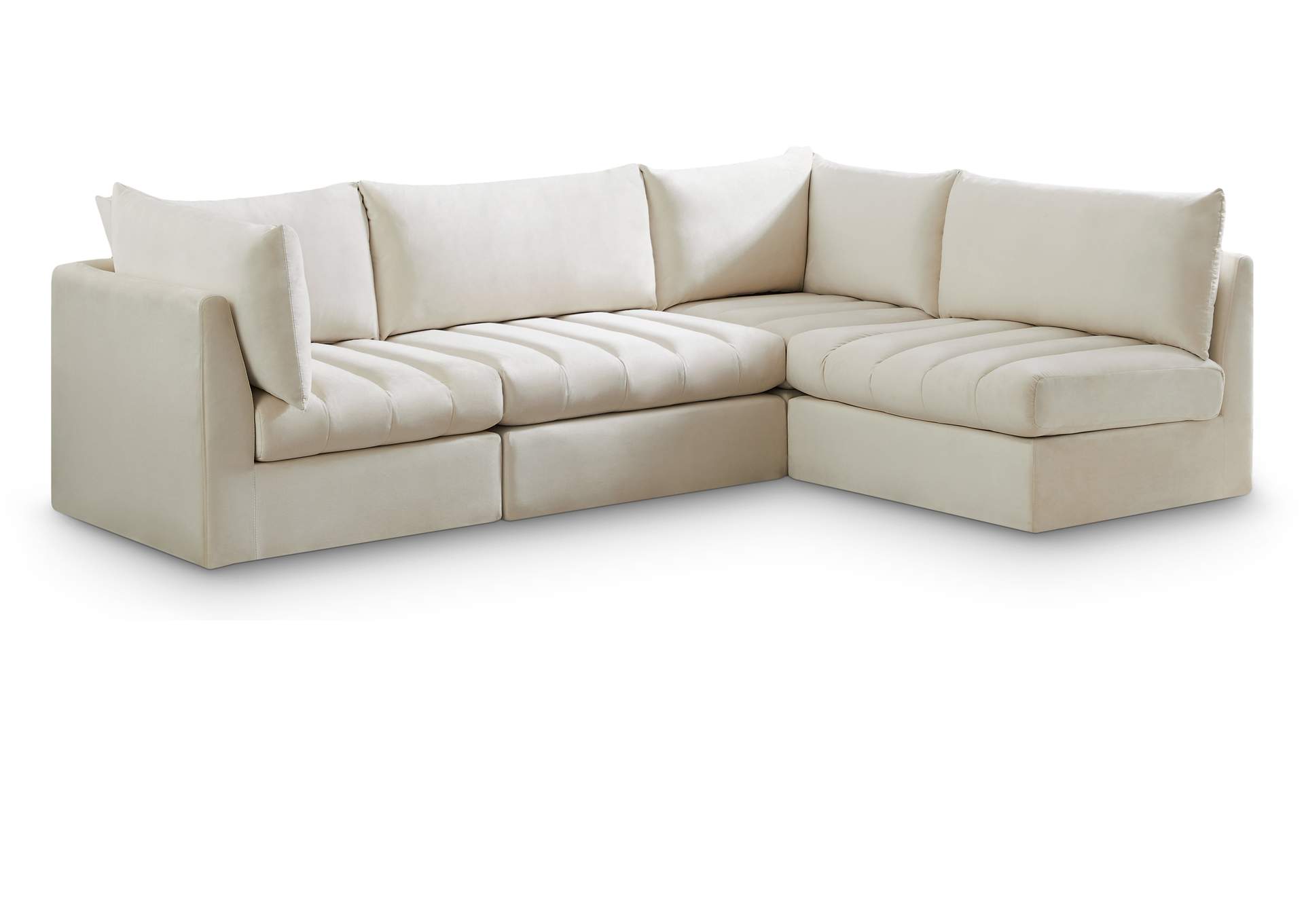 Jacob Cream Velvet Modular Sectional,Meridian Furniture