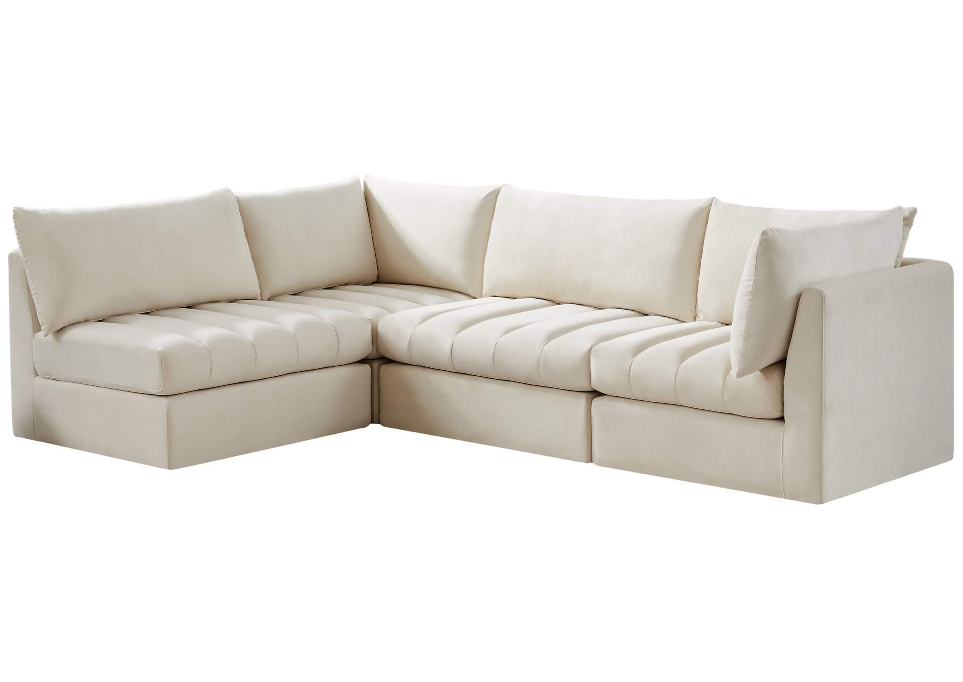 Jacob Cream Velvet Modular Sectional,Meridian Furniture