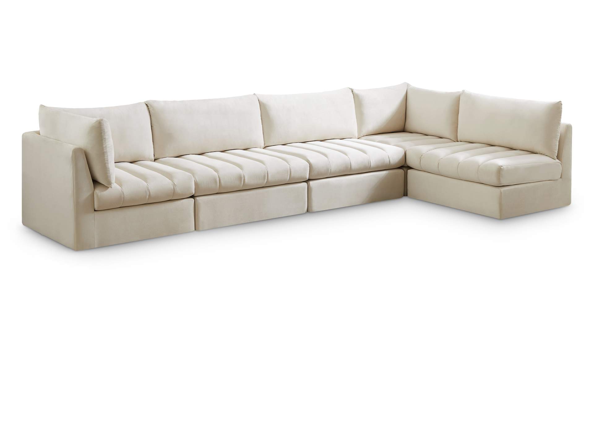 Jacob Cream Velvet Modular Sectional,Meridian Furniture