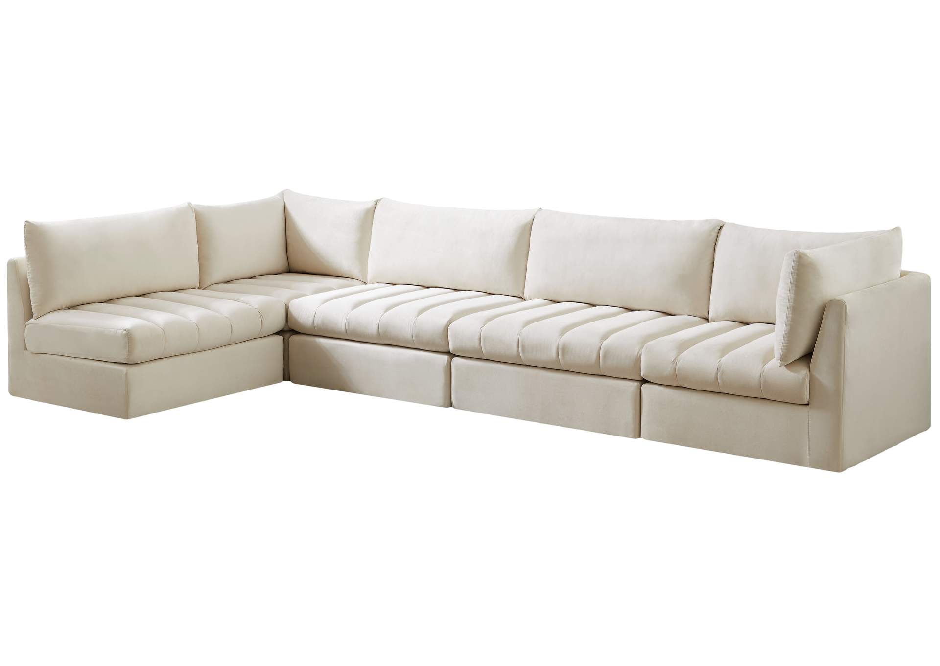 Jacob Cream Velvet Modular Sectional,Meridian Furniture