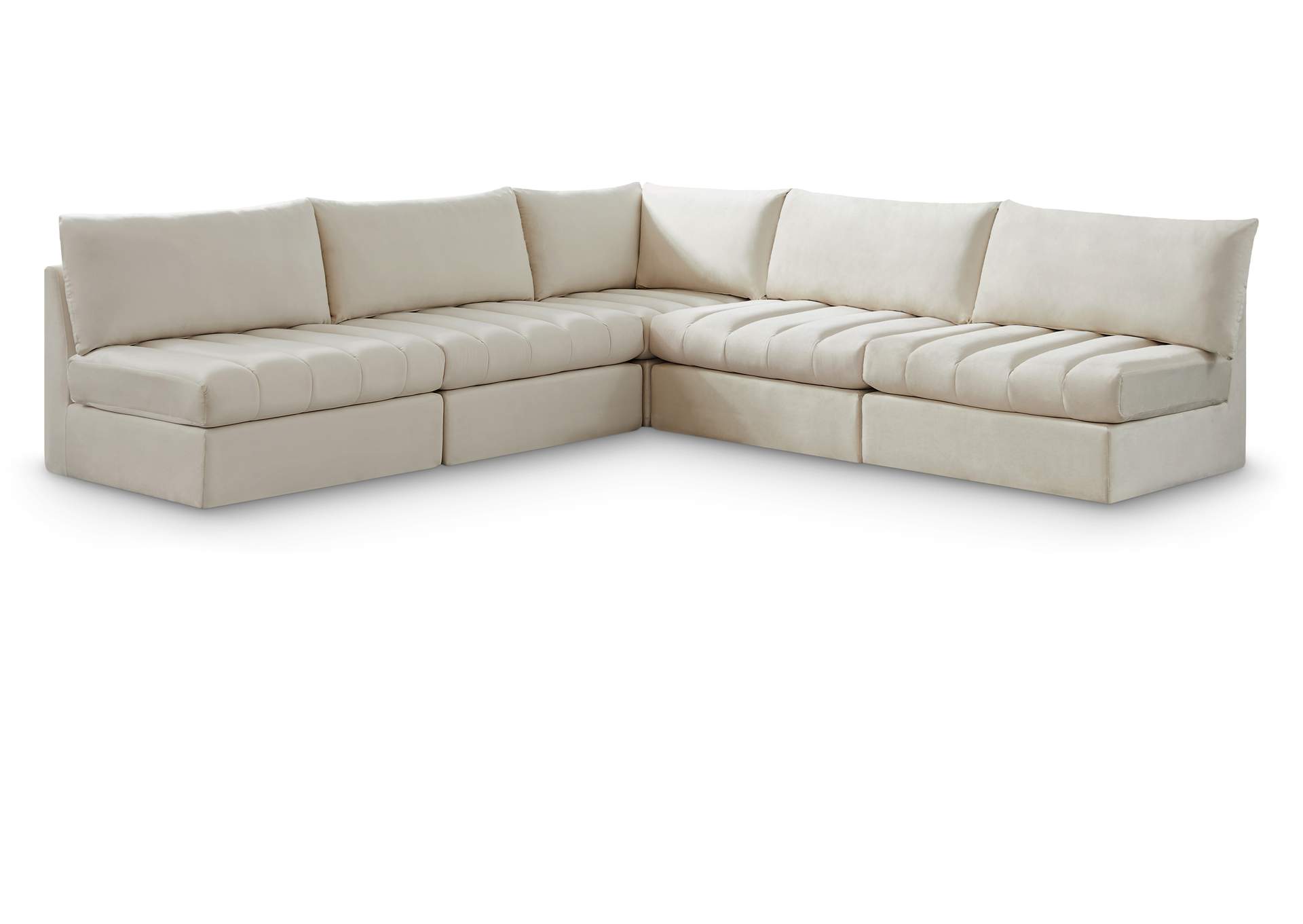 Jacob Cream Velvet Modular Sectional,Meridian Furniture