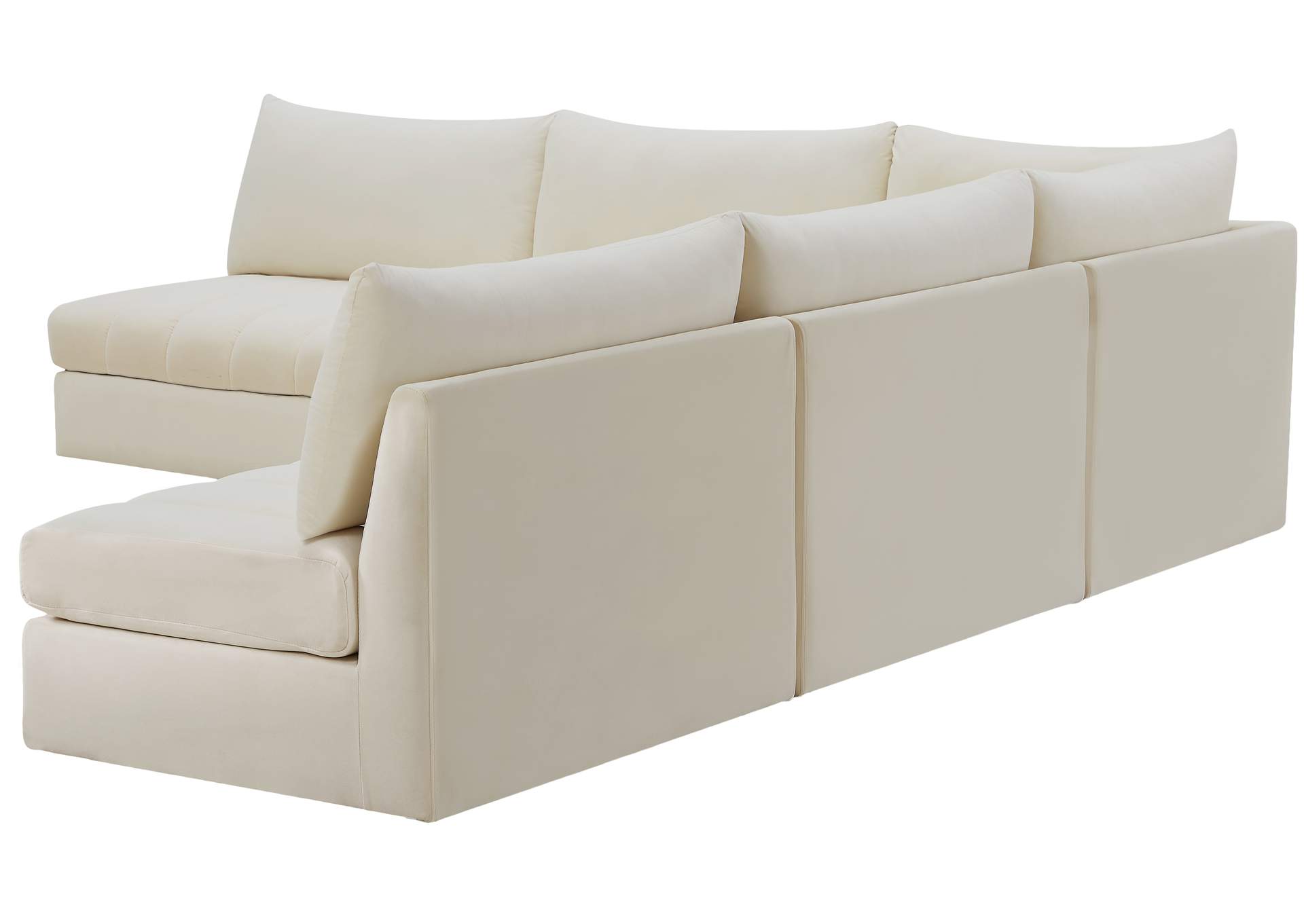 Jacob Cream Velvet Modular Sectional,Meridian Furniture