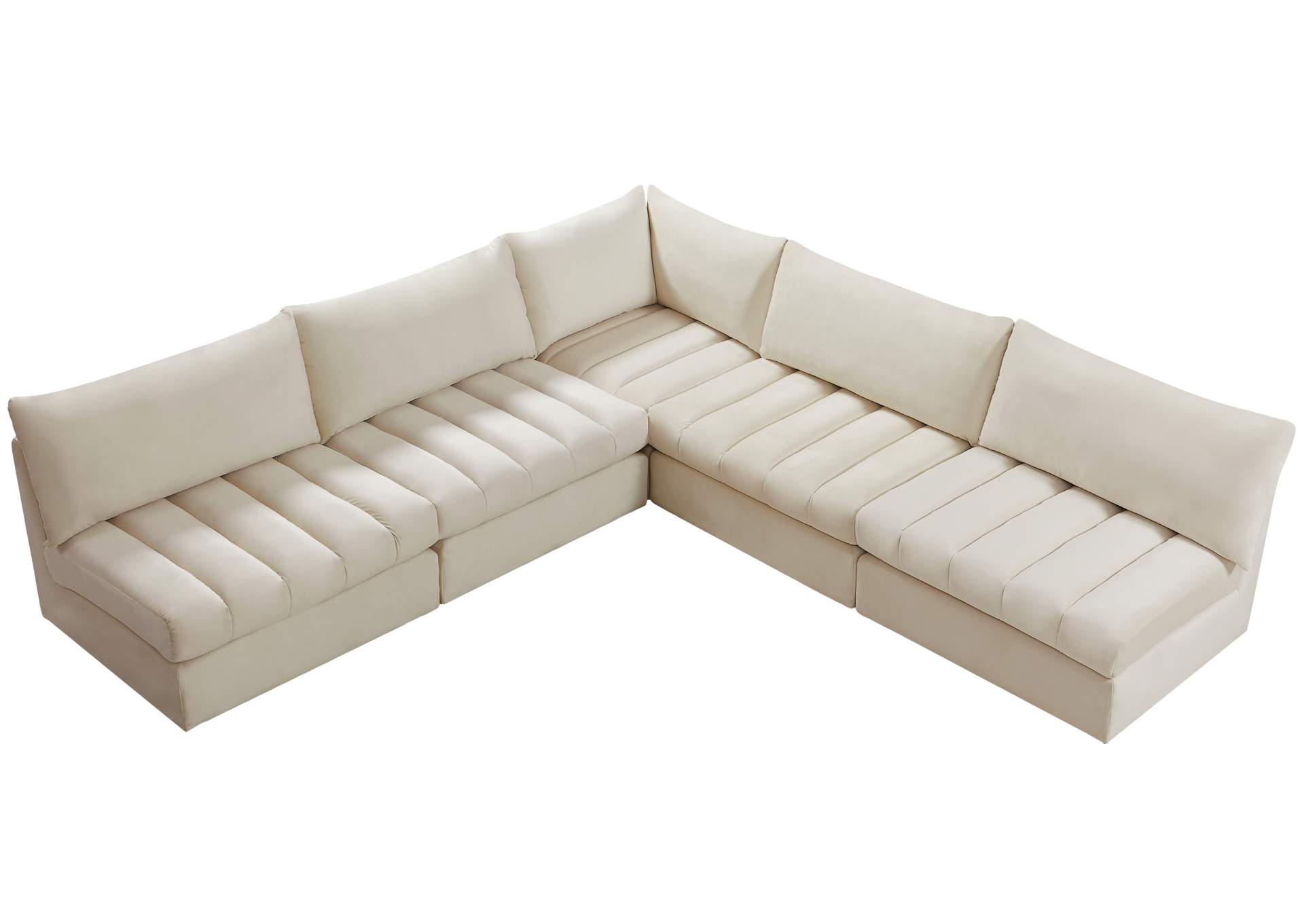 Jacob Cream Velvet Modular Sectional,Meridian Furniture