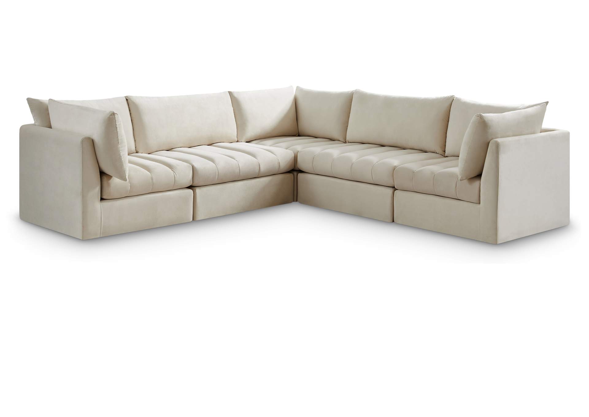 Jacob Cream Velvet Modular Sectional,Meridian Furniture