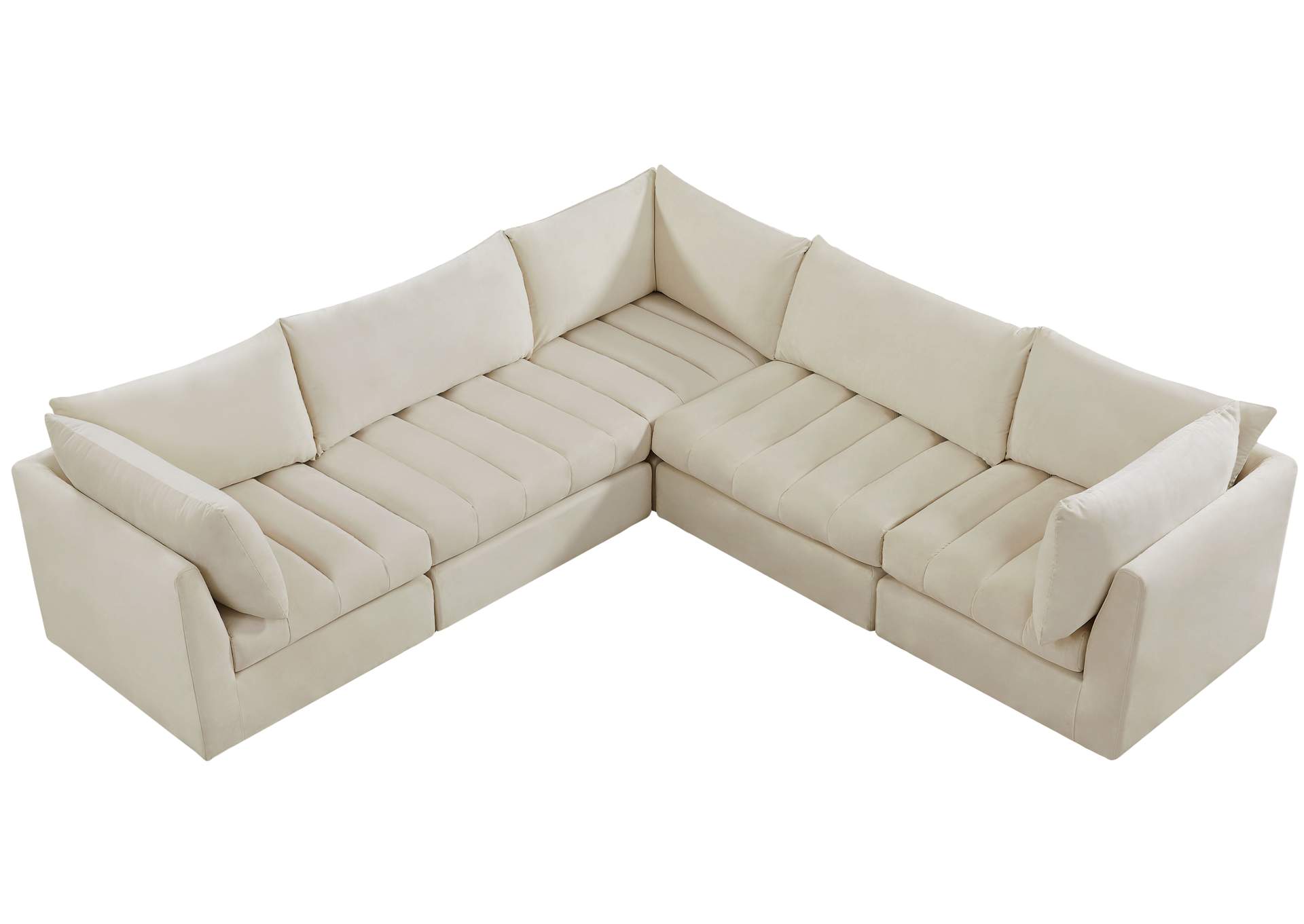 Jacob Cream Velvet Modular Sectional,Meridian Furniture