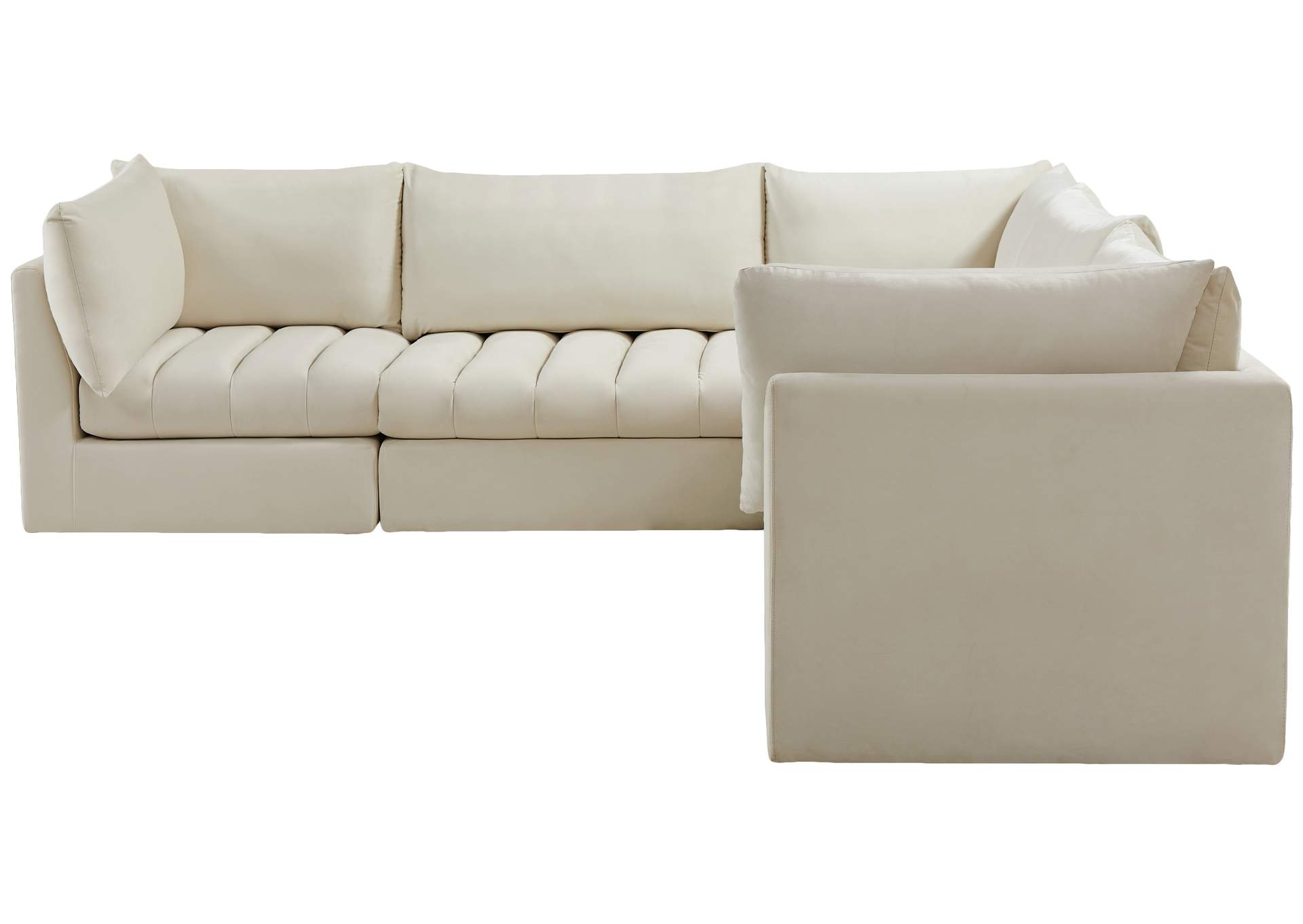 Jacob Cream Velvet Modular Sectional,Meridian Furniture