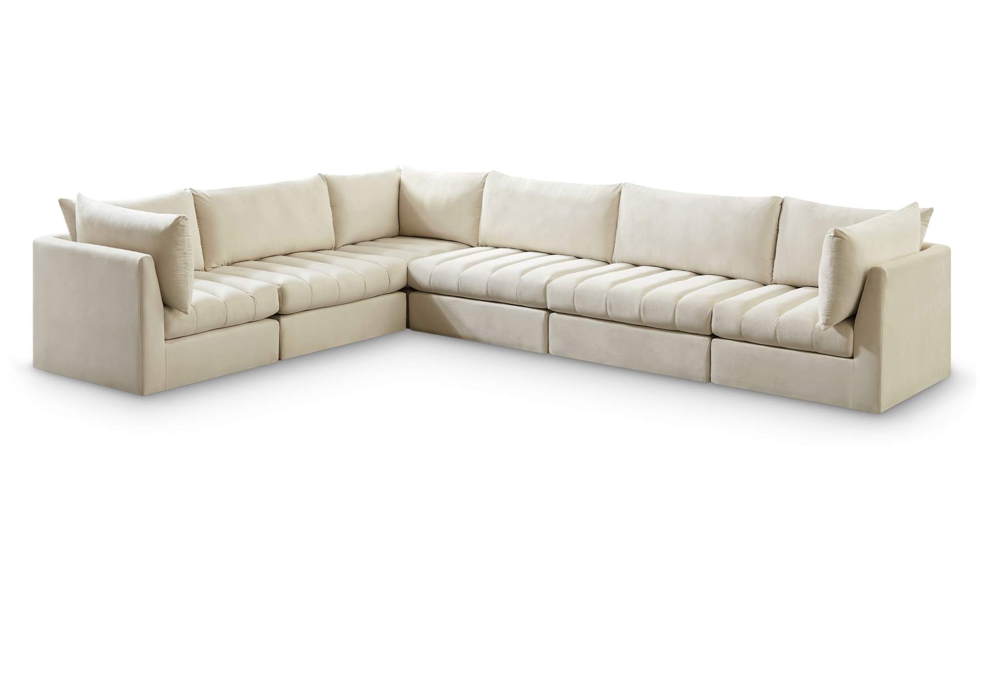 Jacob Cream Velvet Modular Sectional,Meridian Furniture