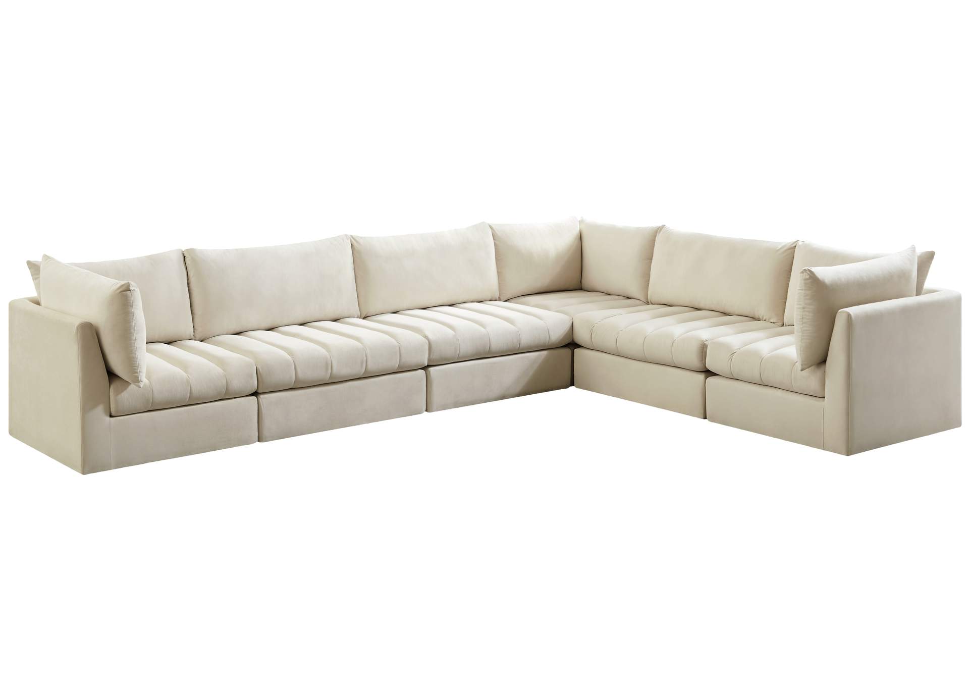 Jacob Cream Velvet Modular Sectional,Meridian Furniture