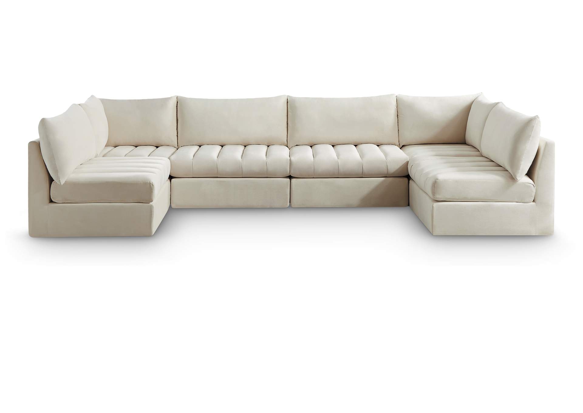 Jacob Cream Velvet Modular Sectional,Meridian Furniture