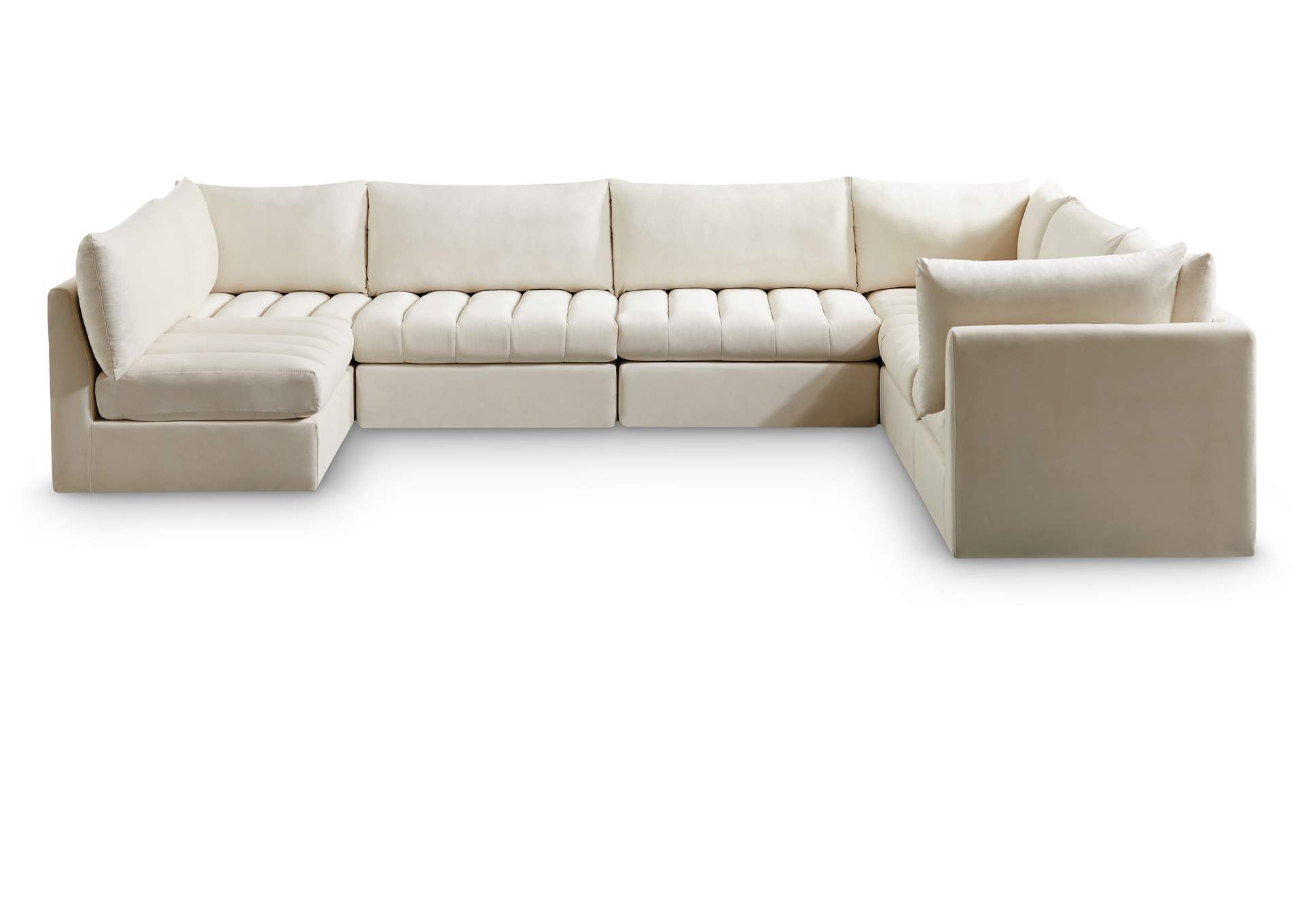 Jacob Cream Velvet Modular Sectional,Meridian Furniture