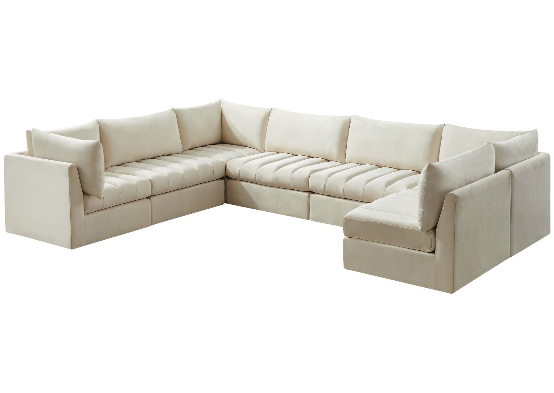 Jacob Cream Velvet Modular Sectional,Meridian Furniture