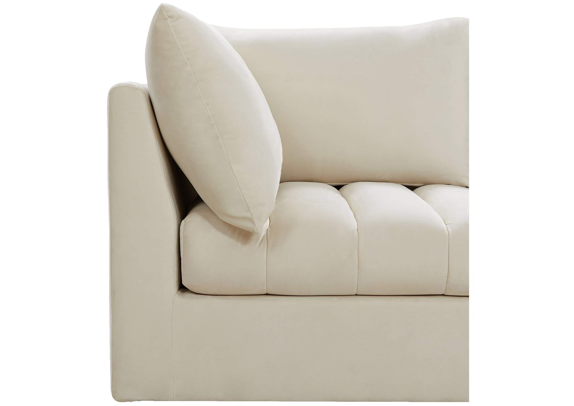 Jacob Cream Velvet Modular Sectional,Meridian Furniture