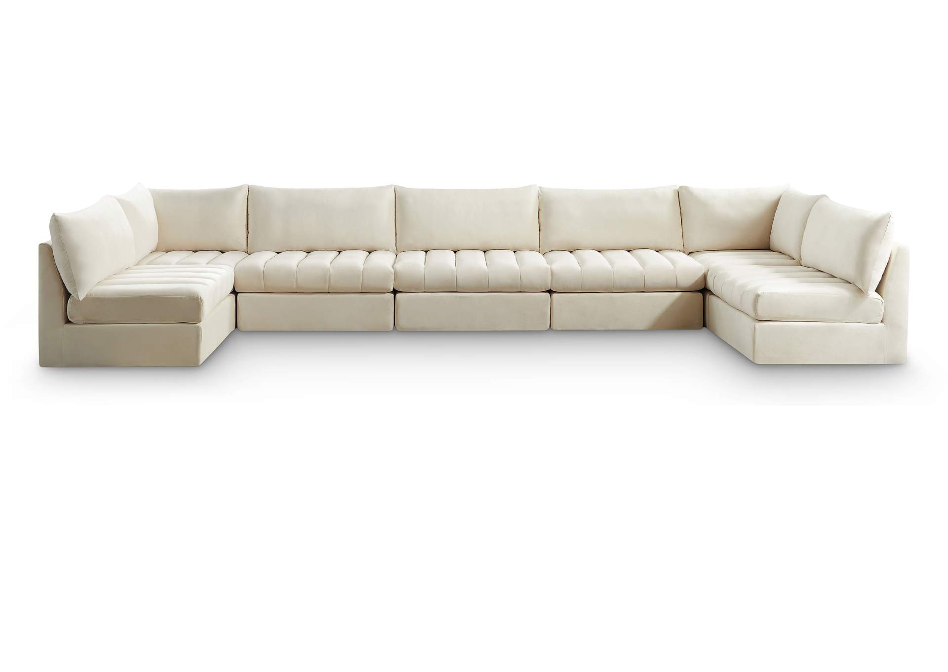 Jacob Cream Velvet Modular Sectional,Meridian Furniture