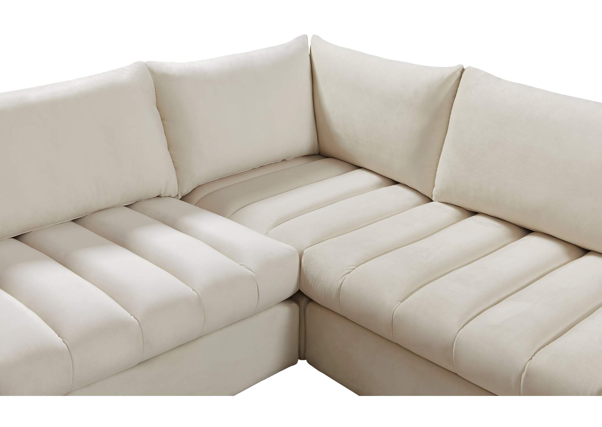 Jacob Cream Velvet Modular Sectional,Meridian Furniture