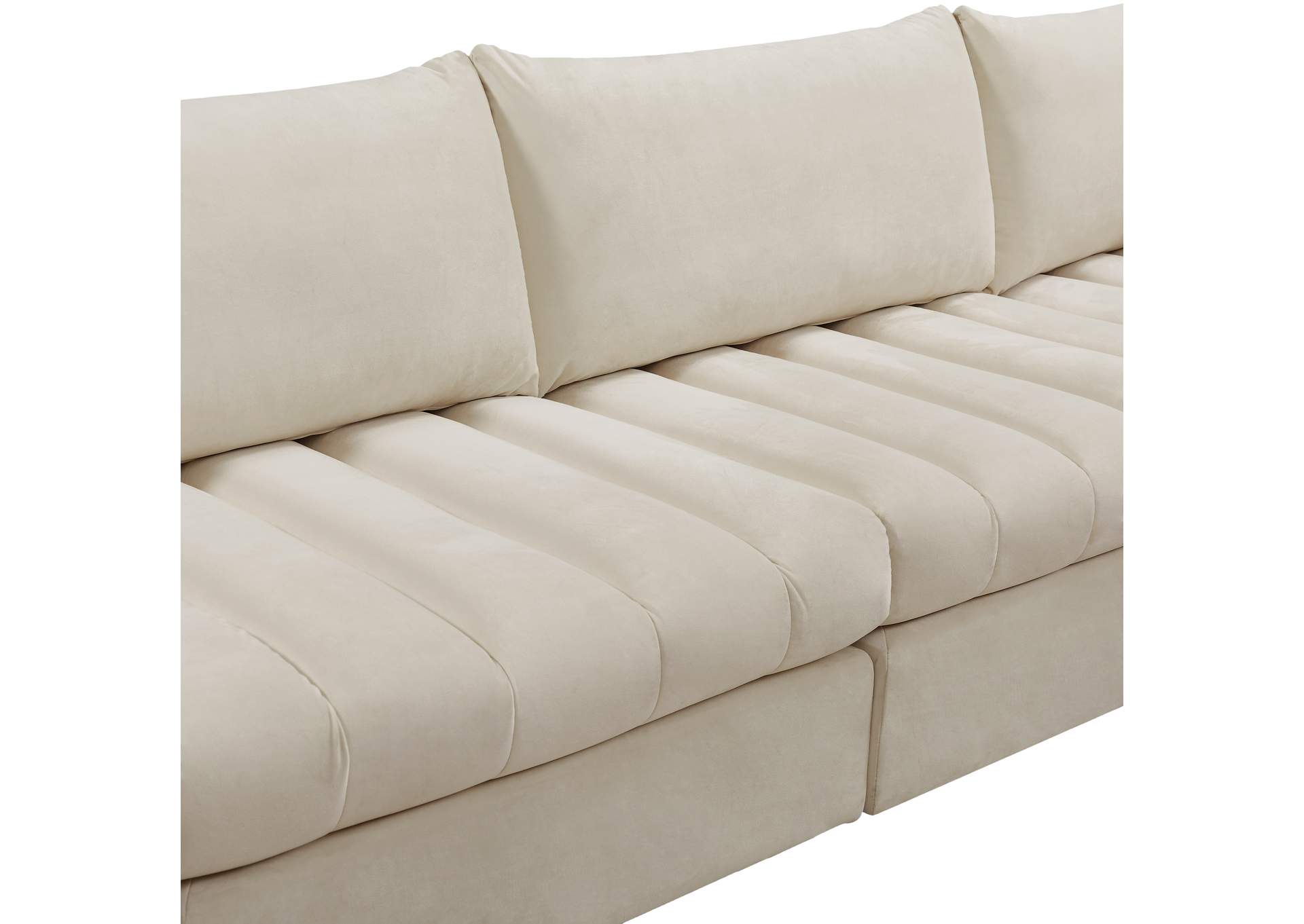 Jacob Cream Velvet Modular Sectional,Meridian Furniture